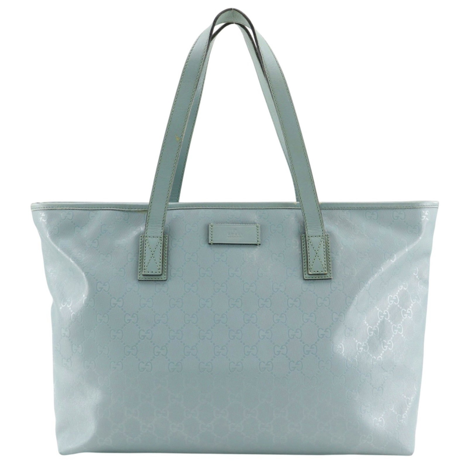 Tote Bag Gg Imprim Gucci: Tote Bag Gg Imprim Gucci Gucci's GG Imprim tote bag is a stylish and versatile accessory, featuring the iconic interlocking GG logo in a light blue hue. Measuring 27cm x 37cm x 11cm, this bag is desig