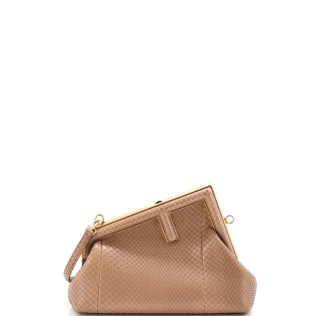 Python Small Bag Fendi First: Python Small Bag Fendi First Python Small Bag Fendi First - A Luxurious Shoulder Bag with Exquisite Details. This Fendi Python Small Bag boasts a rich brown exterior with gold hardware, while its