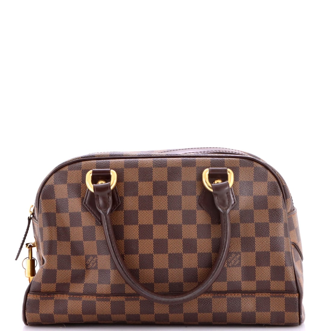 Louis Vuitton Damier Boston Bag: Louis Vuitton Damier Boston Bag The Louis Vuitton Damier Boston Bag is a timeless and stylish accessory, featuring a classic bowler design with a rich brown canvas exterior and contrasting red