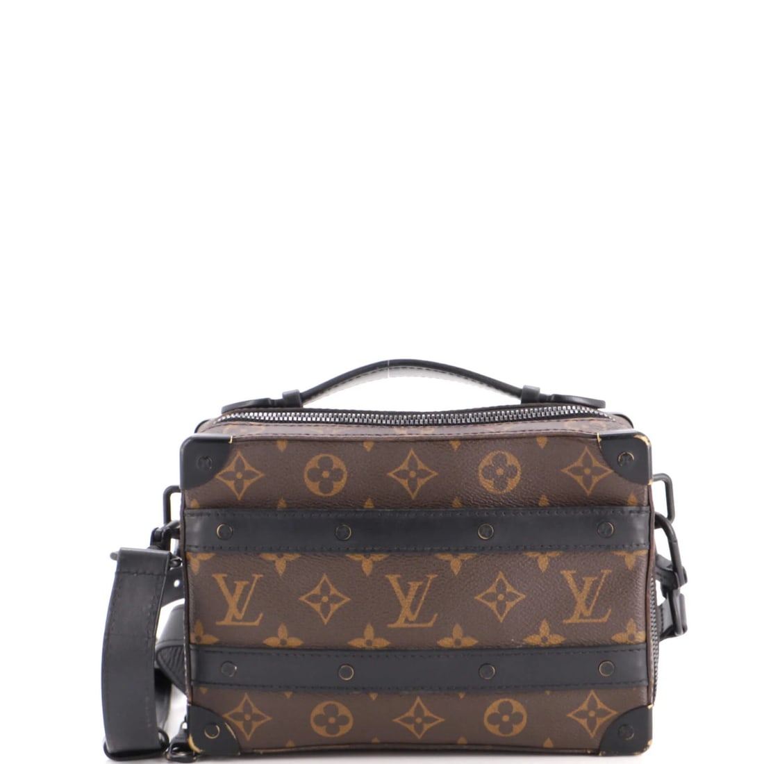 Macassar Monogram Canvas Soft Handle Louis Vuitton Trunk Bag: Macassar Monogram Canvas Soft Handle Louis Vuitton Trunk Bag Soft handle and Macassar monogram canvas exterior make this Louis Vuitton cross body bag a stylish accessory. With a brown exterior and