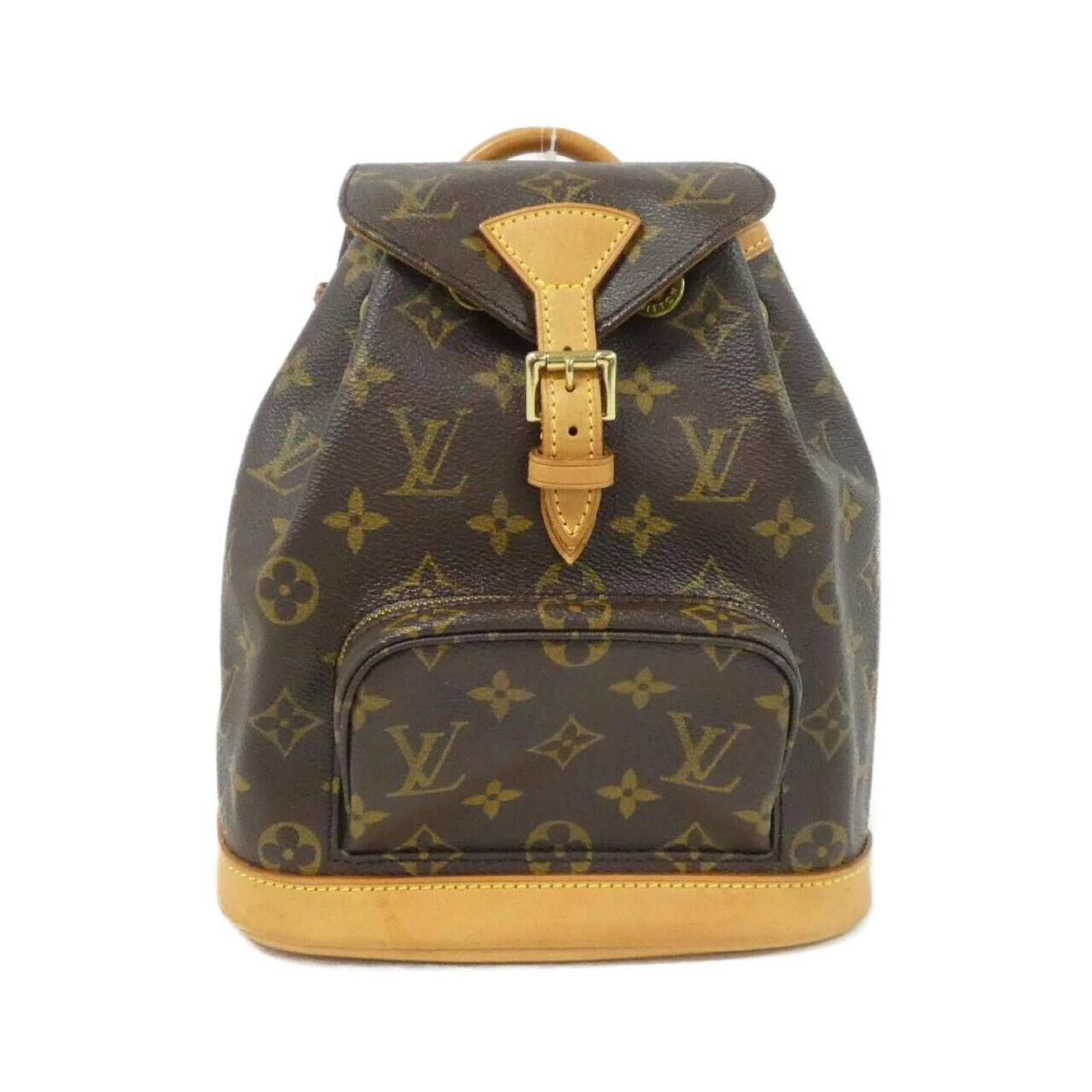 Backpack Coated Canvas Louis Vuitton: Backpack Coated Canvas Louis Vuitton Coated canvas backpack from Louis Vuitton, featuring a classic design with a brown finish. The compact size measures 24cm x 21cm x 10cm, making it a practical