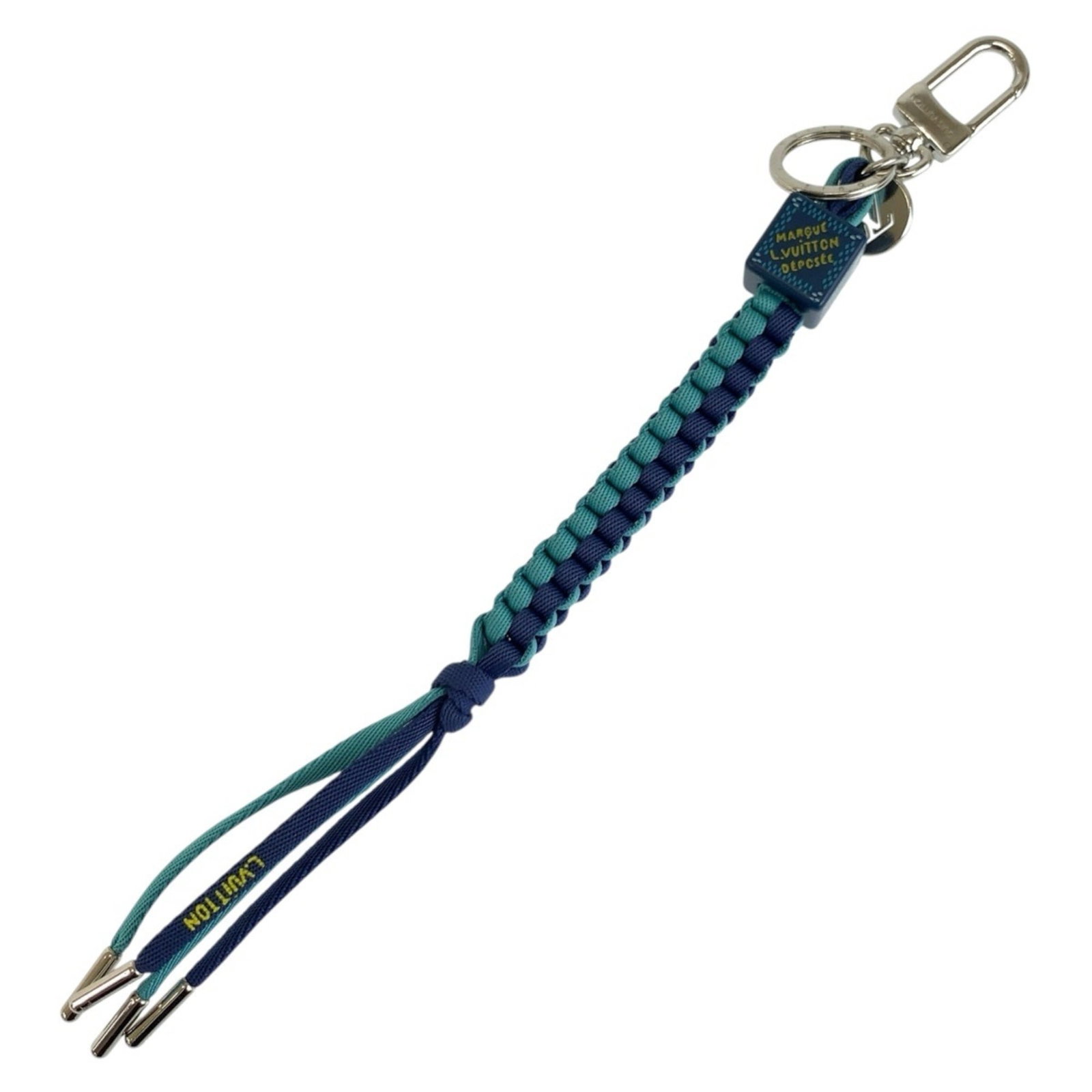 Leather Metal Keyring Nylon Louis Vuitton: Leather Metal Keyring Nylon Louis Vuitton Leather, metal, and nylon come together in this Louis Vuitton keyring, featuring a distinctive blue color and a size that stands out at 29cm in length. The co