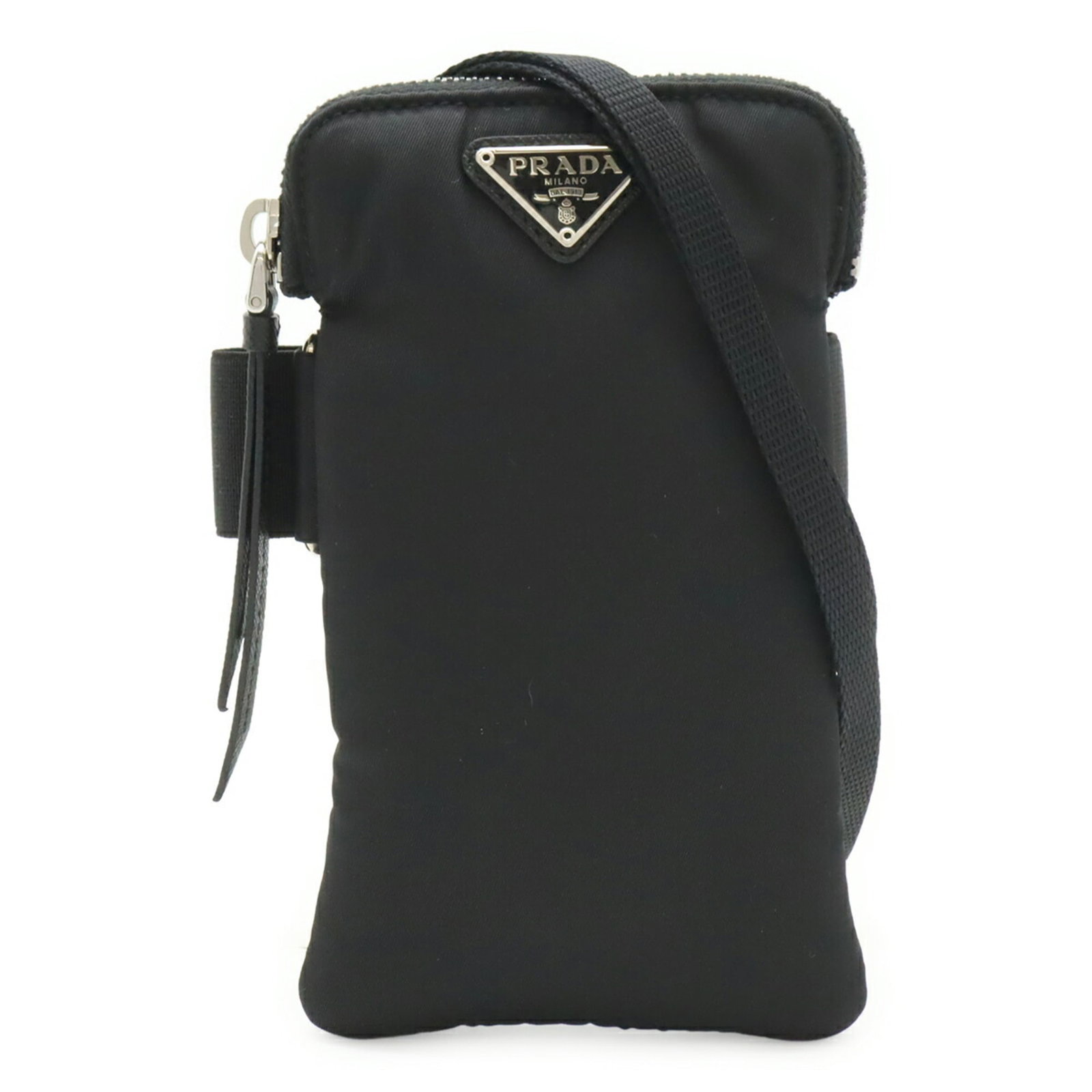 Handbag Pouch Nylon Shoulder Prada: Handbag Pouch Nylon Shoulder Prada The Prada Country of Origin: Italy Handbag Pouch Nylon Shoulder bag features a sleek black design with a signature nylon material. Measuring 17cm x 10.5cm x 2cm, thi