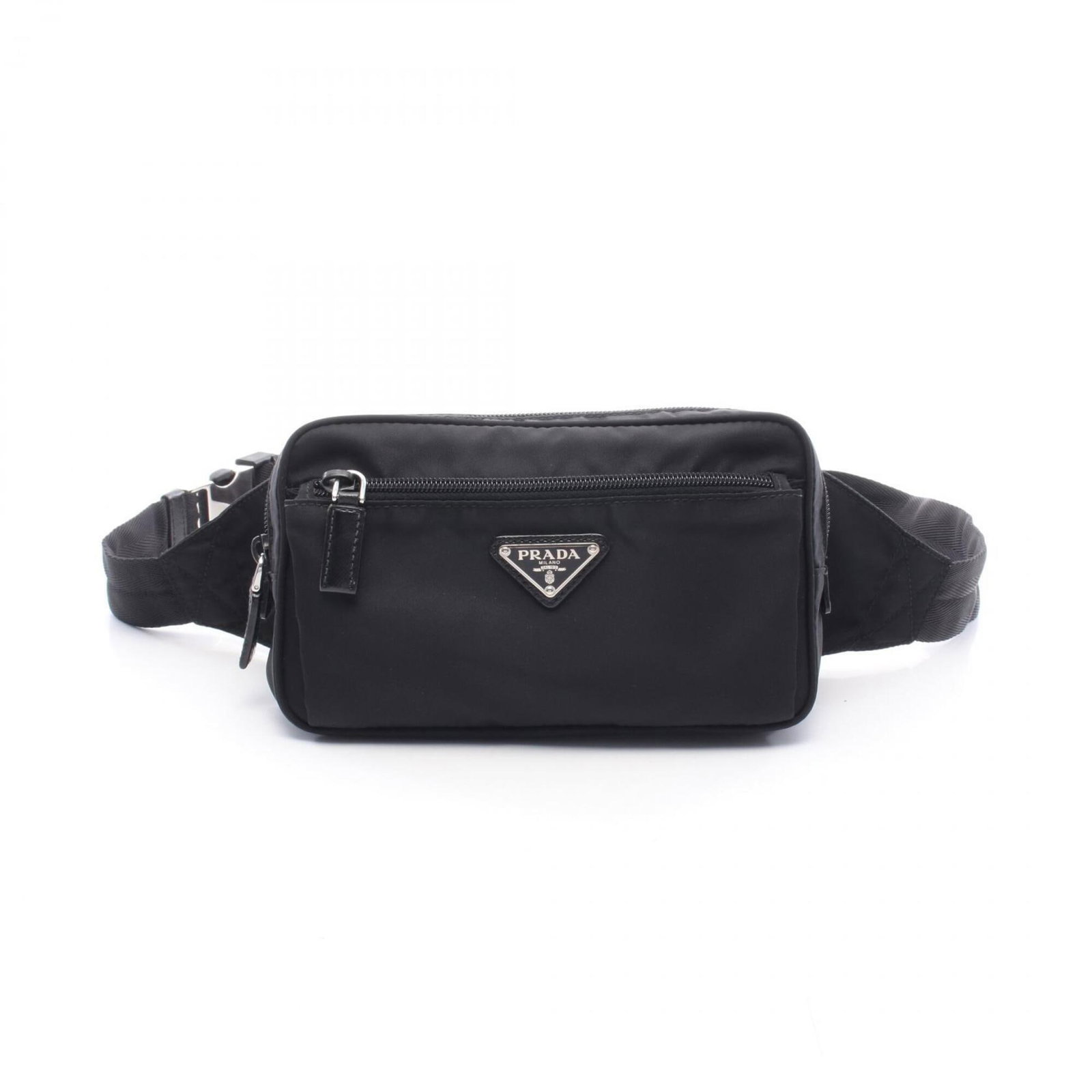 Fanny Pack Tessuto Leather Prada: Fanny Pack Tessuto Leather Prada Tessuto leather Prada fanny pack with a sleek black design, measuring 13cm x 21cm x 4cm, offering a stylish and compact accessory. This Prada MPN 2VL977 fanny pack fea