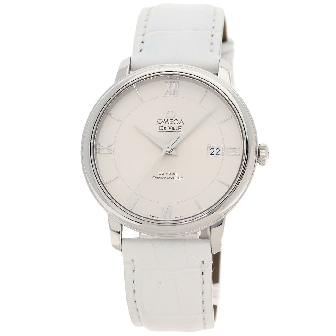 Prestige Watches Omega De Ville 424.13.40.20.02.001: Prestige Watches Omega De Ville 424.13.40.20.02.001 Stainless steel case with a silver finish, this Omega De Ville watch boasts a sleek 39.5mm design and a mechanical automatic movement. The silver