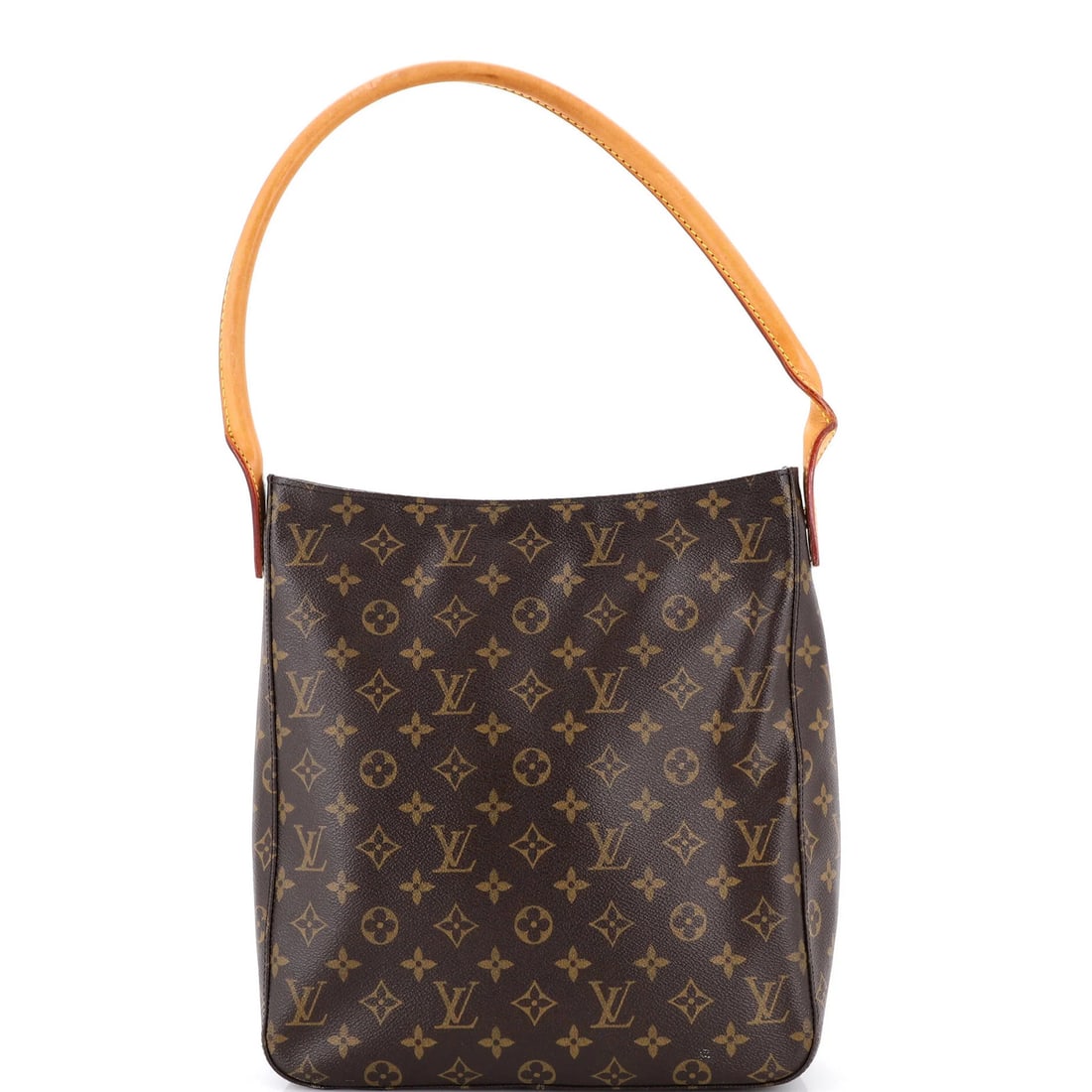 Looping Handbag Monogram Louis Vuitton GM: Looping Handbag Monogram Louis Vuitton GM Brown Louis Vuitton GM Looping Handbag with Monogram Canvas Exterior, featuring a classic design and timeless style. This shoulder bag boasts a canvas-coated 