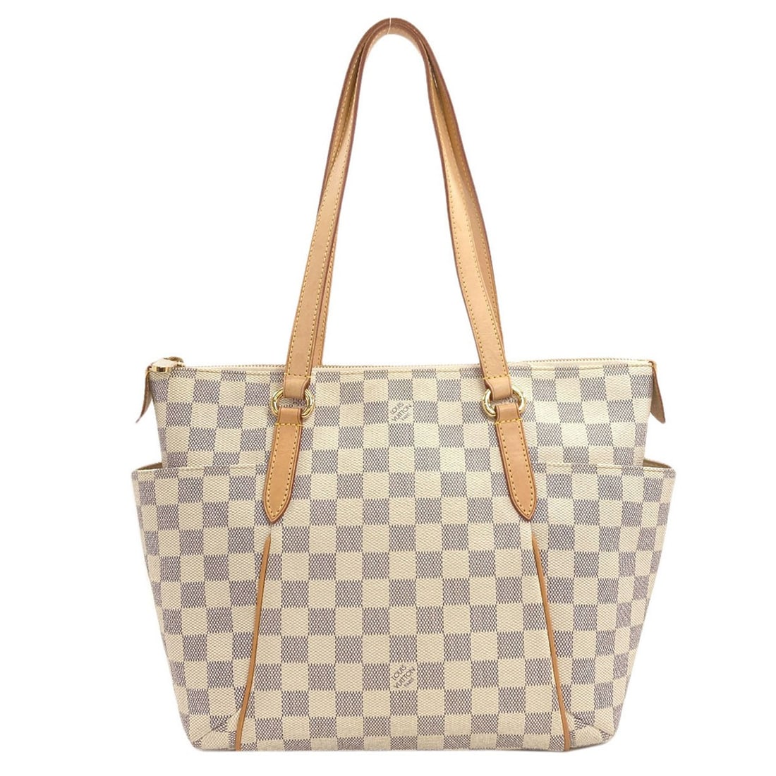 Totally Pm Tote Bag Damier Canvas Louis Vuitton: Totally Pm Tote Bag Damier Canvas Louis Vuitton White Damier canvas tote bag from LOUIS VUITTON, featuring a classic style with a timeless design. This iconic bag is made from high-quality Damier