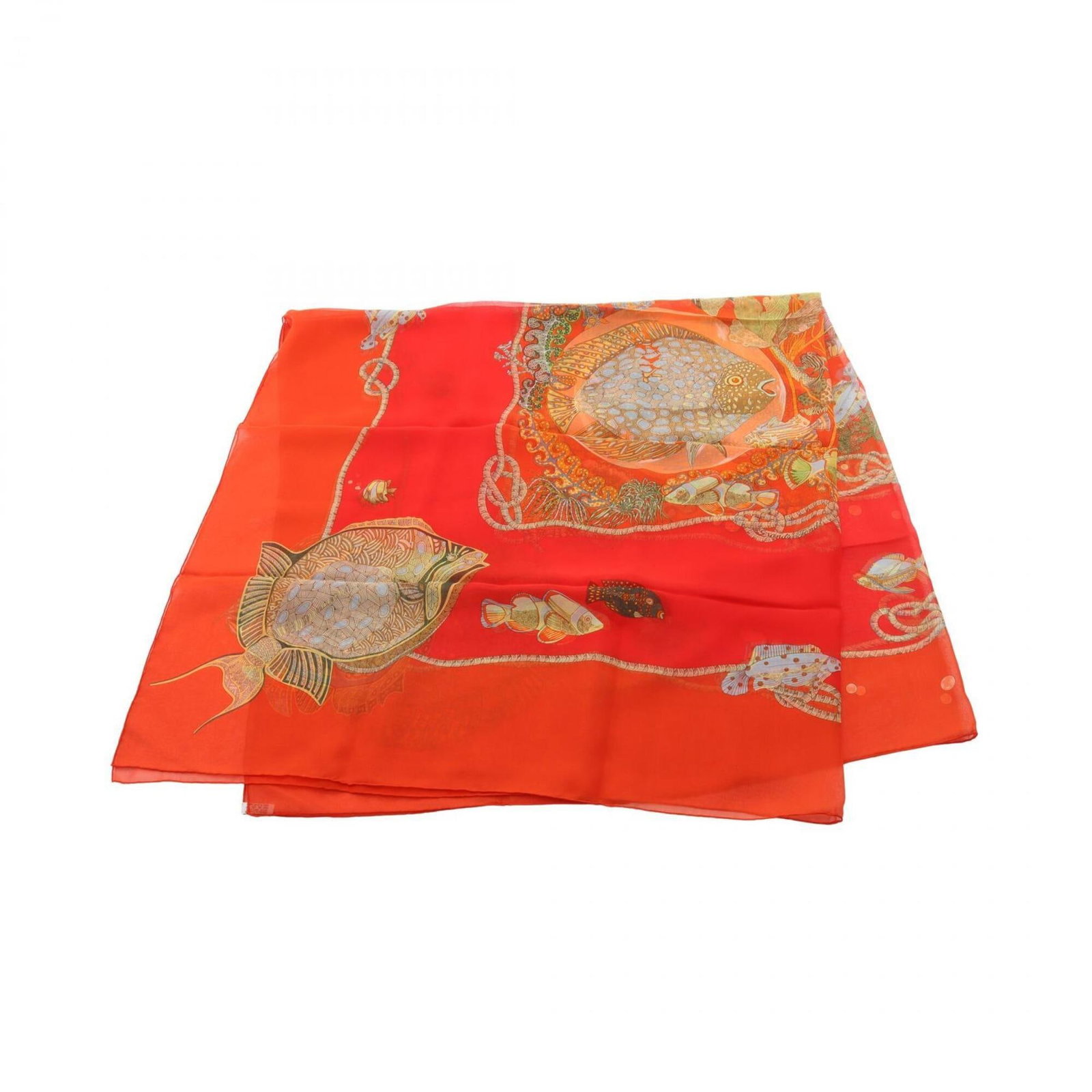 Silk Hermes Scarf: Silk Hermes Scarf Silk from the renowned French fashion house, this Hermes scarf boasts a vibrant multi-color design, featuring a prominent red hue. Made from high-quality silk, the scarf measures