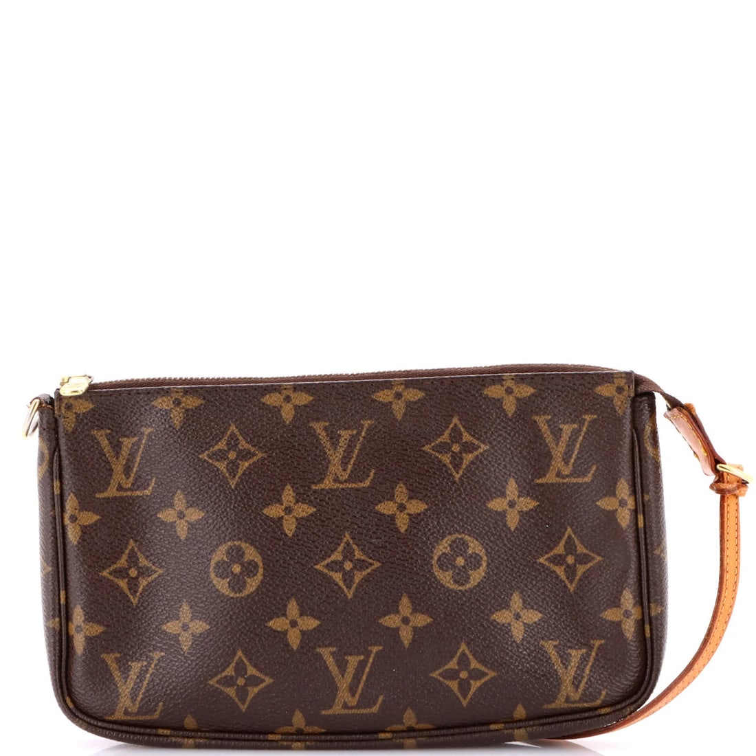 Monogram Canvas Pochette Accessoires Louis Vuitton: Monogram Canvas Pochette Accessoires Louis Vuitton Brown Monogram Canvas Pochette Accessoires Louis Vuitton Clutch with Gold Hardware, featuring a classic canvas exterior with a signature monogram pat