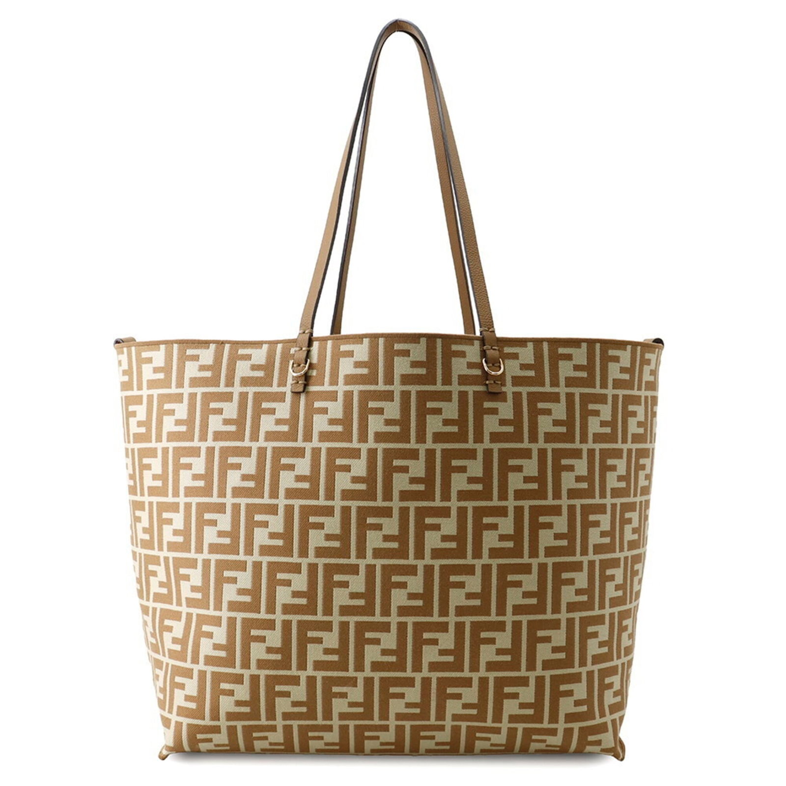 Canvas leather Fendi bag tote: Canvas leather Fendi bag tote Canvas leather Fendi bag tote in beige and brown, featuring gold hardware and an open closure. Made from canvas and leather, this 30cm x 52.5cm x 22cm tote bag weighs