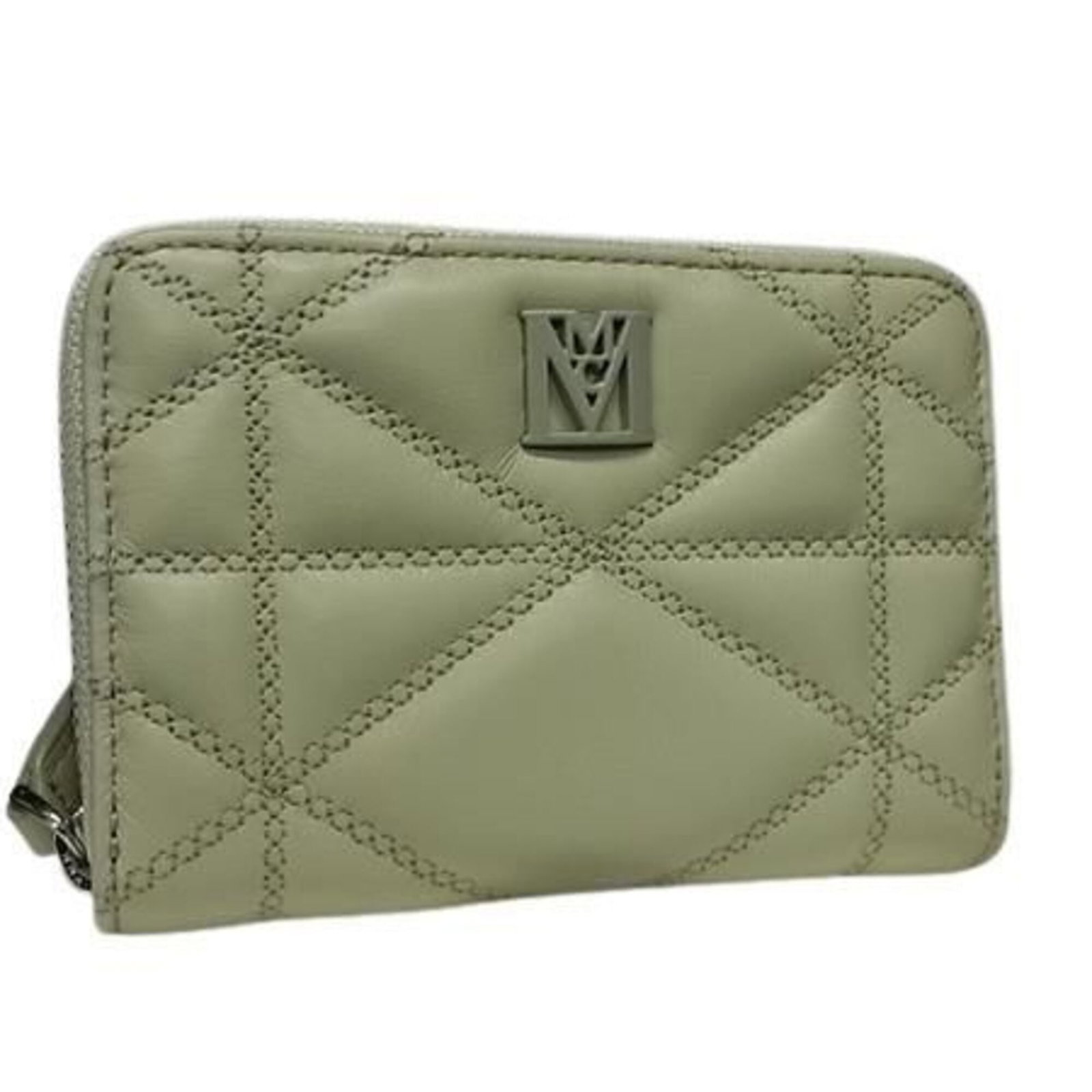 Mcm Coin Case Leather: Mcm Coin Case Leather Light beige leather coin case with a zipper closure, measuring 7.5cm x 11cm x 2.5cm, perfect for storing small items. The MCM Country of Origin adds a touch of South Korean style