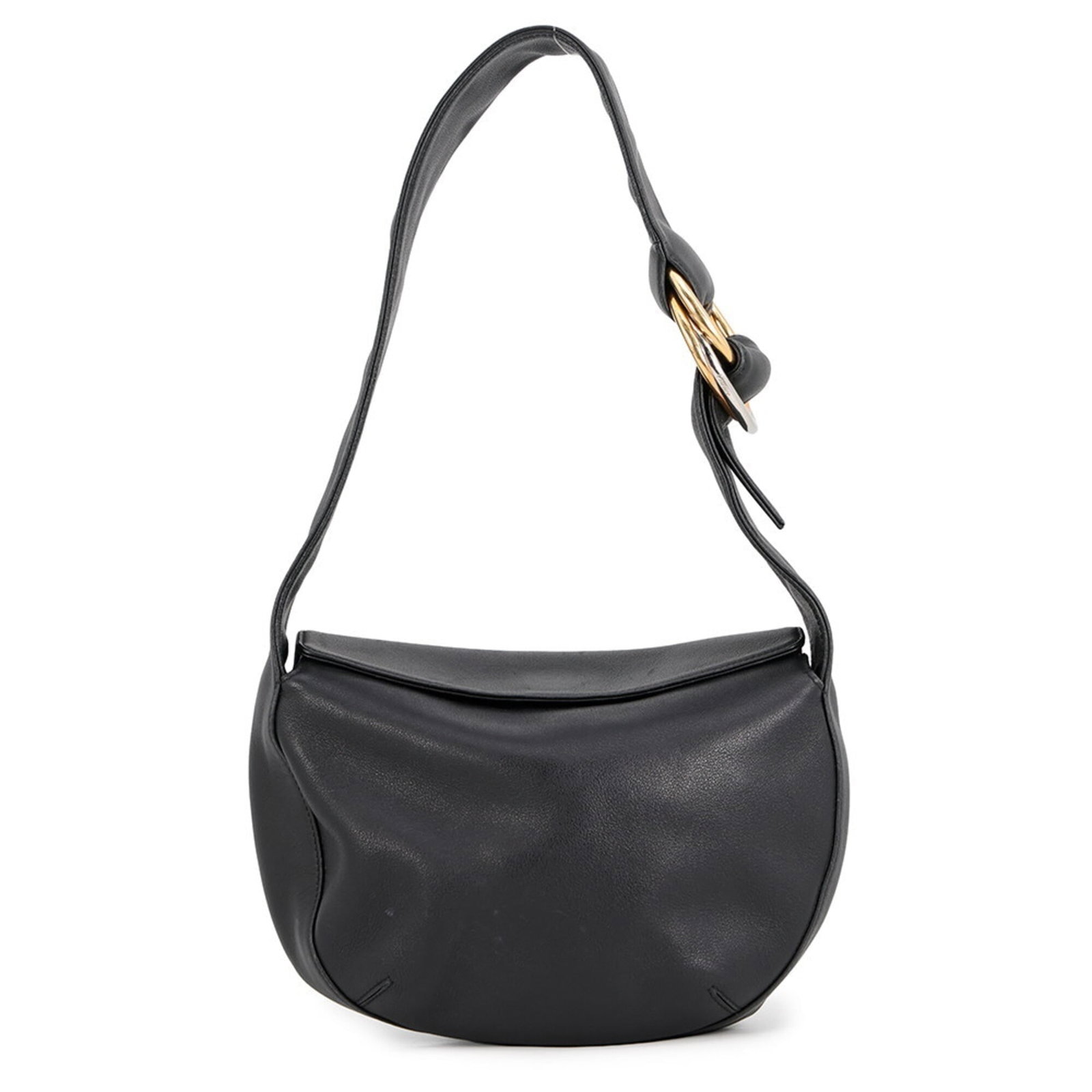 Handbag Leather Cartier: Handbag Leather Cartier Black leather Cartier handbag with gold and silver hardware, featuring a flap closure. Made from high-quality leather, this stylish bag measures 15cm x 18cm x 5cm and weighs 32