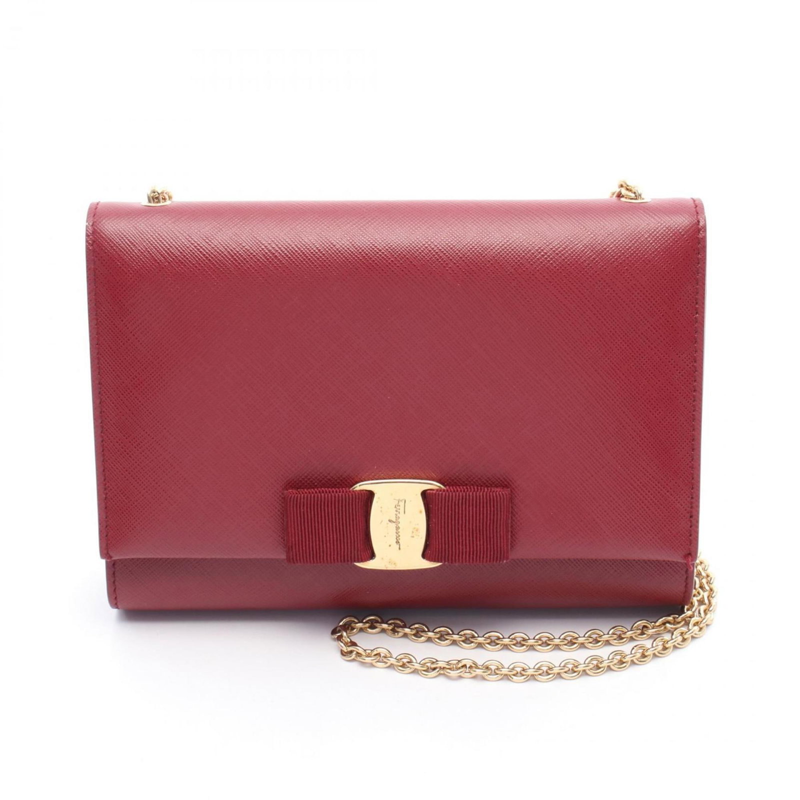 Ferragamo Leather Shoulder Bag: Ferragamo Leather Shoulder Bag Red leather shoulder bag from Salvatore Ferragamo, measuring 13.5cm x 19cm x 4cm. Made from high-quality leather, this bag features a classic design with a bold red