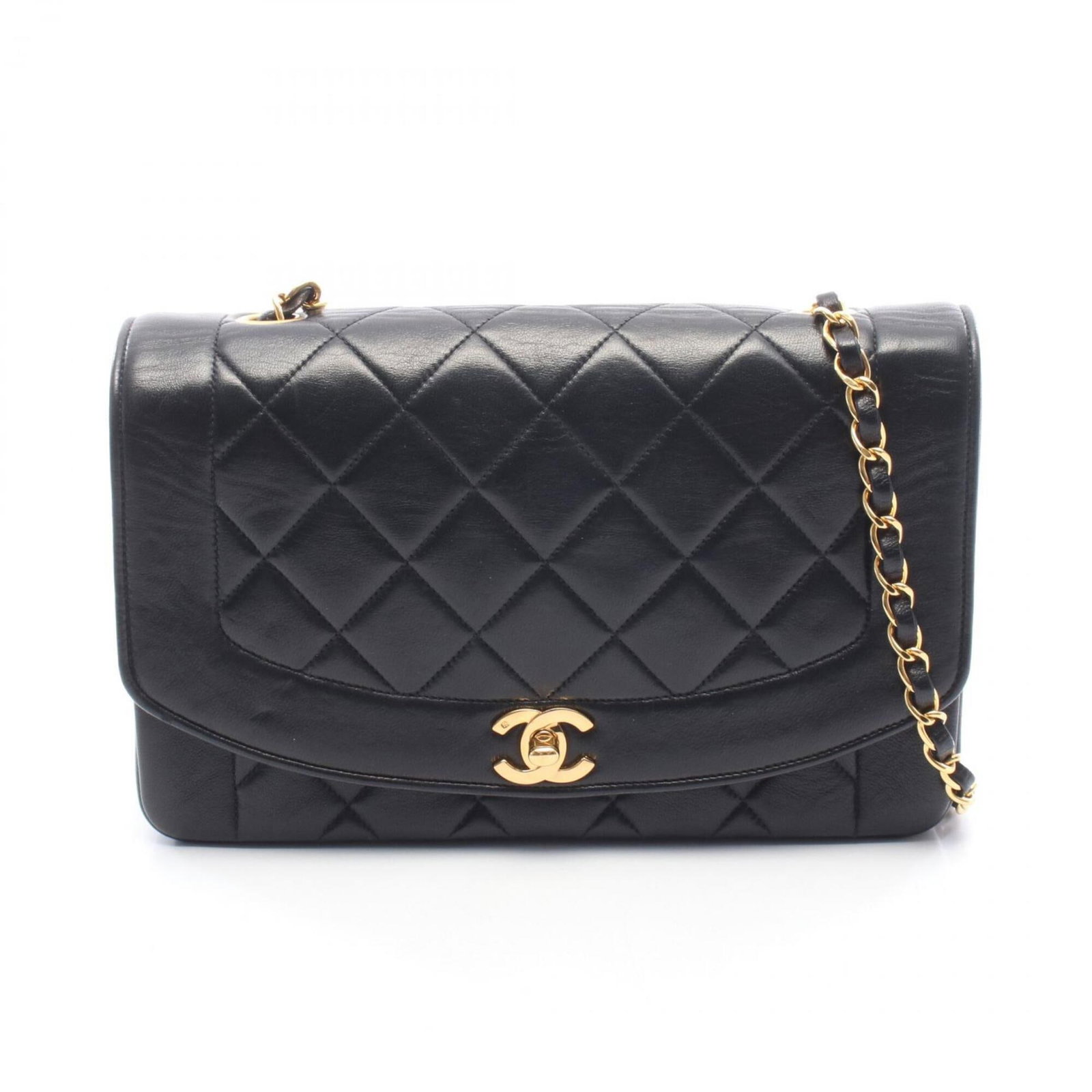 Shoulder Bag Leather Handbag Chanel: Shoulder Bag Leather Handbag Chanel Black lambskin leather shoulder bag from Chanel, featuring gold hardware and a sleek 16cm x 25cm x 7cm design. This stylish handbag is made from high-quality