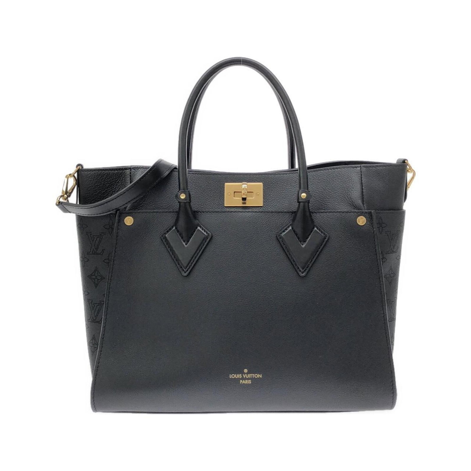 Handbag Leather Louis Vuitton: Handbag Leather Louis Vuitton Item Specifics: Brand: Louis Vuitton MPN: M22225 Type: Handbag Material: Leather Leather/Fur Type: Calfskin Color: Black Gender: Women,Men Size (HxWxD): 28cm x 37cm x