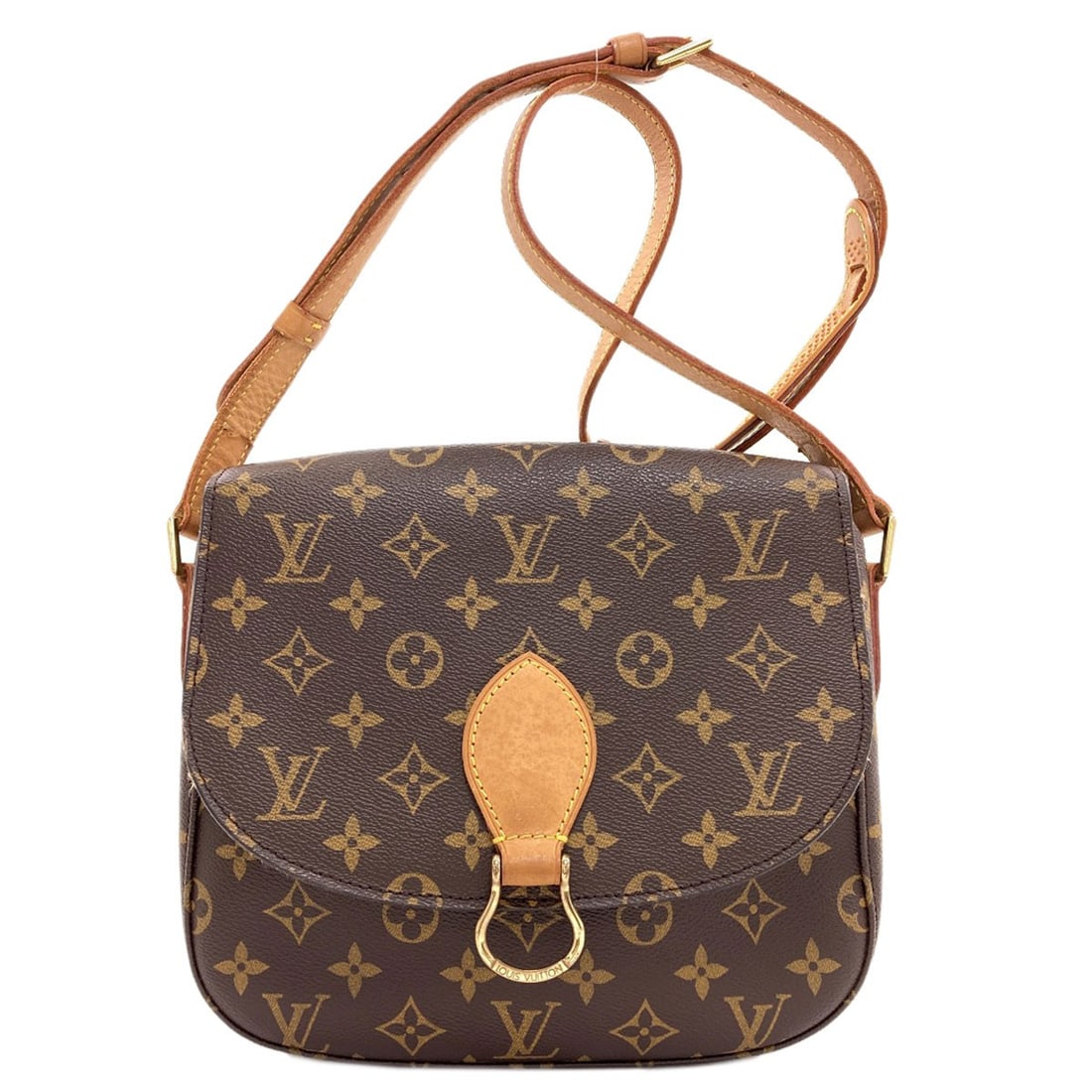 Louis Vuitton M51242 Saint Cloudgm Shoulder Bag Monogram Canvas: Louis Vuitton M51242 Saint Cloudgm Shoulder Bag Monogram Canvas Brown Monogram Canvas Louis Vuitton M51242 Saint Cloudgm Shoulder Bag with snap closure, measuring 8.9-9.4 inches in width and 8.9