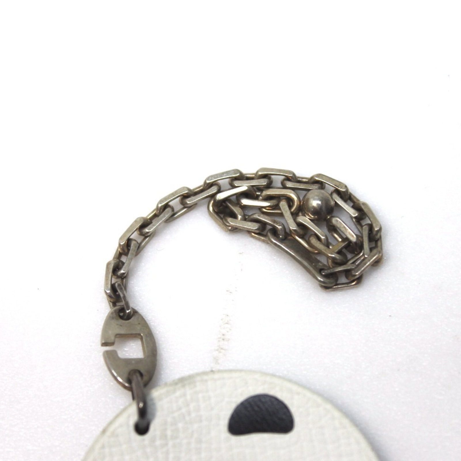 Silver Hermes Leather Keyring 925 - 2