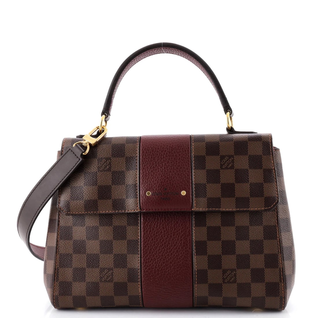 Damier with Leather Louis Vuitton Bond Street Handbag: Damier with Leather Louis Vuitton Bond Street Handbag Brown Damier with Leather Louis Vuitton Bond Street Handbag, featuring a classic canvas-coated leather exterior with a rich brown color, and a