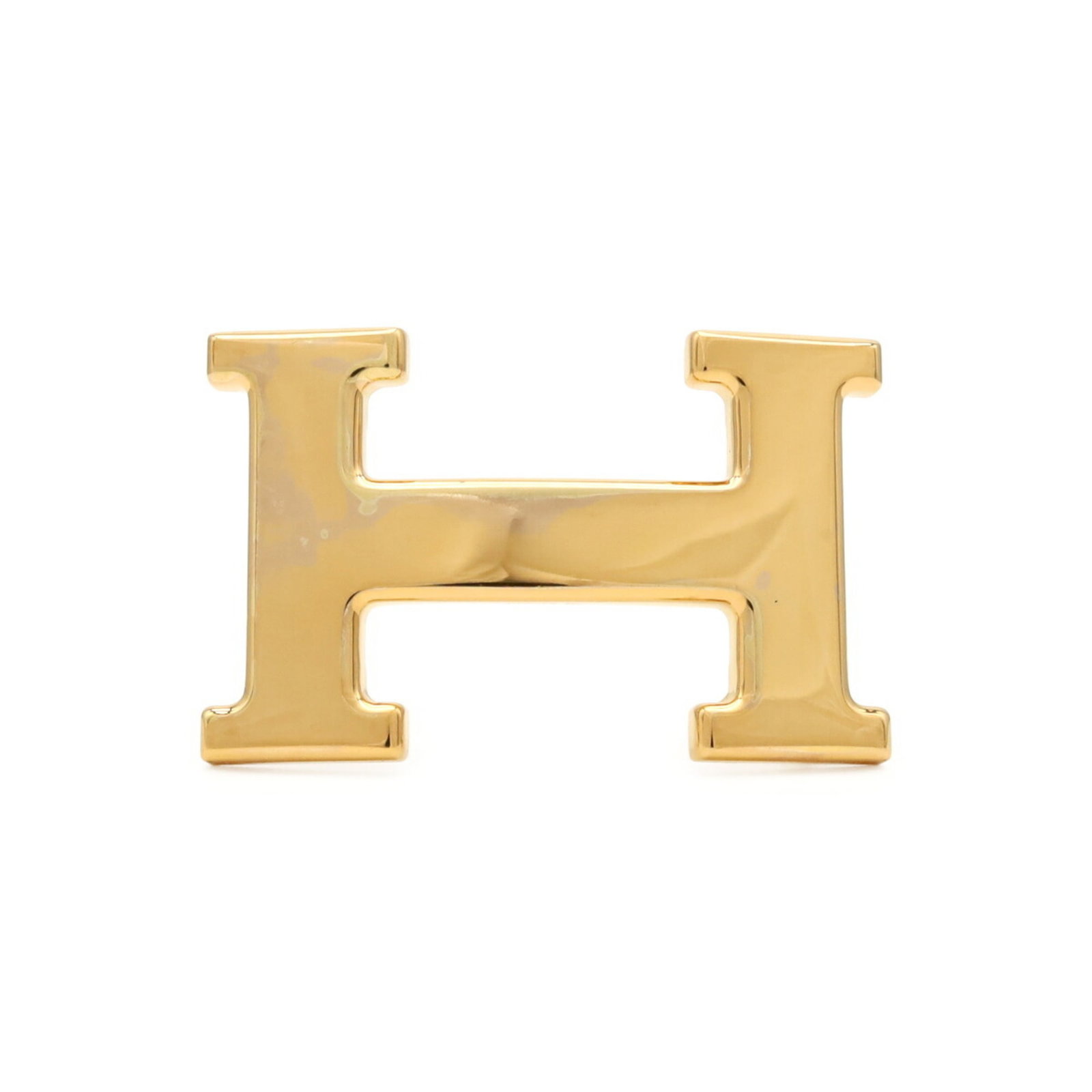 Hermes Standard Belt: Hermes Standard Belt Gold plated finish adds a touch of sophistication to this standard belt from Hermes, with a gold buckle that complements its sleek design. Measuring 3.8cm x 6cm, this belt is a st