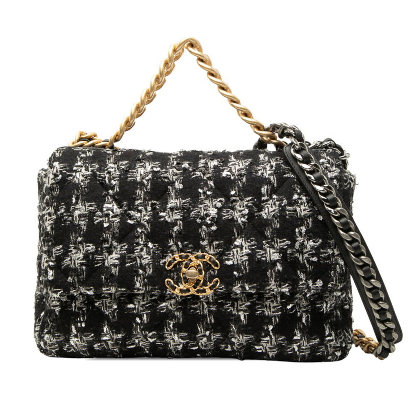 Tweed shoulder bag by Chanel: Tweed shoulder bag by Chanel Tweed shoulder bag by Chanel, featuring a classic design with a timeless black color and premium tweed material. This stylish bag measures 22cm x 28cm x 8cm, making it