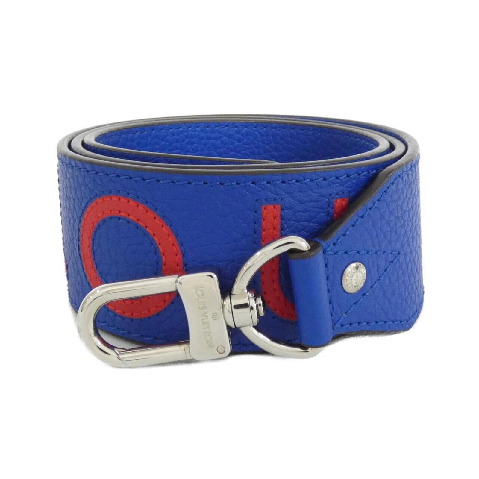 Leather Strap Louis Vuitton: Leather Strap Louis Vuitton Blue Leather Strap from Louis Vuitton, featuring a classic design with a 114cm / 44.88'' length, made from high-quality Calfskin leather and accompanied by a dust bag for