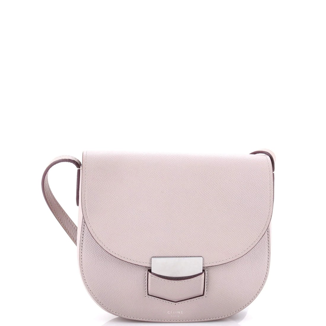 Leather Small Grainy Crossbody Bag Celine: Leather Small Grainy Crossbody Bag Celine Small Grainy Crossbody Bag in Gray Leather. This Celine Trotteur Crossbody Bag features a unique grainy leather exterior with subtle scuffs and edge wear,