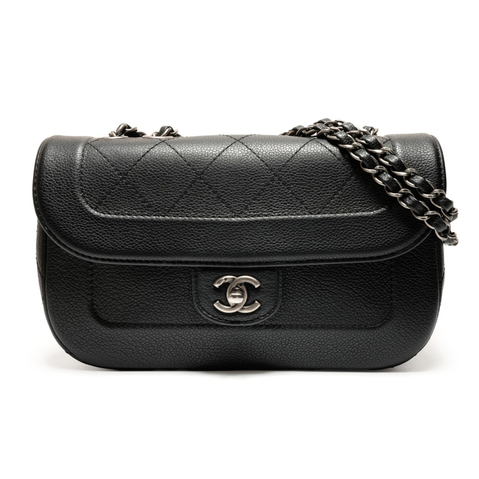 Shoulder Bag by Chanel: Shoulder Bag by Chanel The Chanel shoulder bag is a sleek and sophisticated black bag with a classic design, measuring 17cm x 26cm x 8cm. Its timeless style and compact size make it a versatile