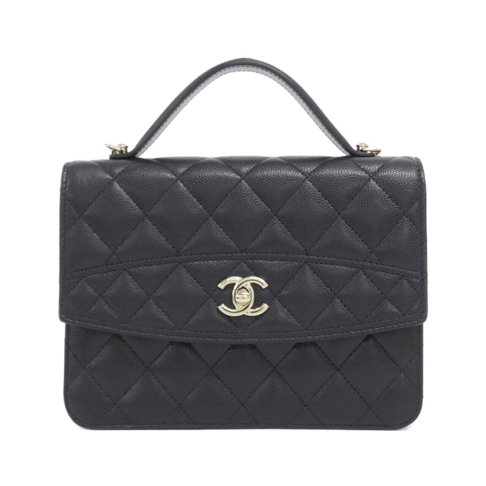 Calfskin Grained Chanel Backpack: Calfskin Grained Chanel Backpack Calfskin Grained Chanel Backpack in Black with Gold Hardware. This luxurious backpack features a classic design with a signature grained calfskin material, adding a