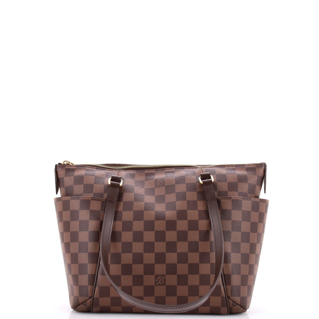 Handbag Damier Totally Louis Vuitton: Handbag Damier Totally Louis Vuitton Canvas Coated Brown Damier Totally Handbag by Louis Vuitton, featuring a classic shoulder bag design with a 9" handle drop and gold hardware. Minor creases and