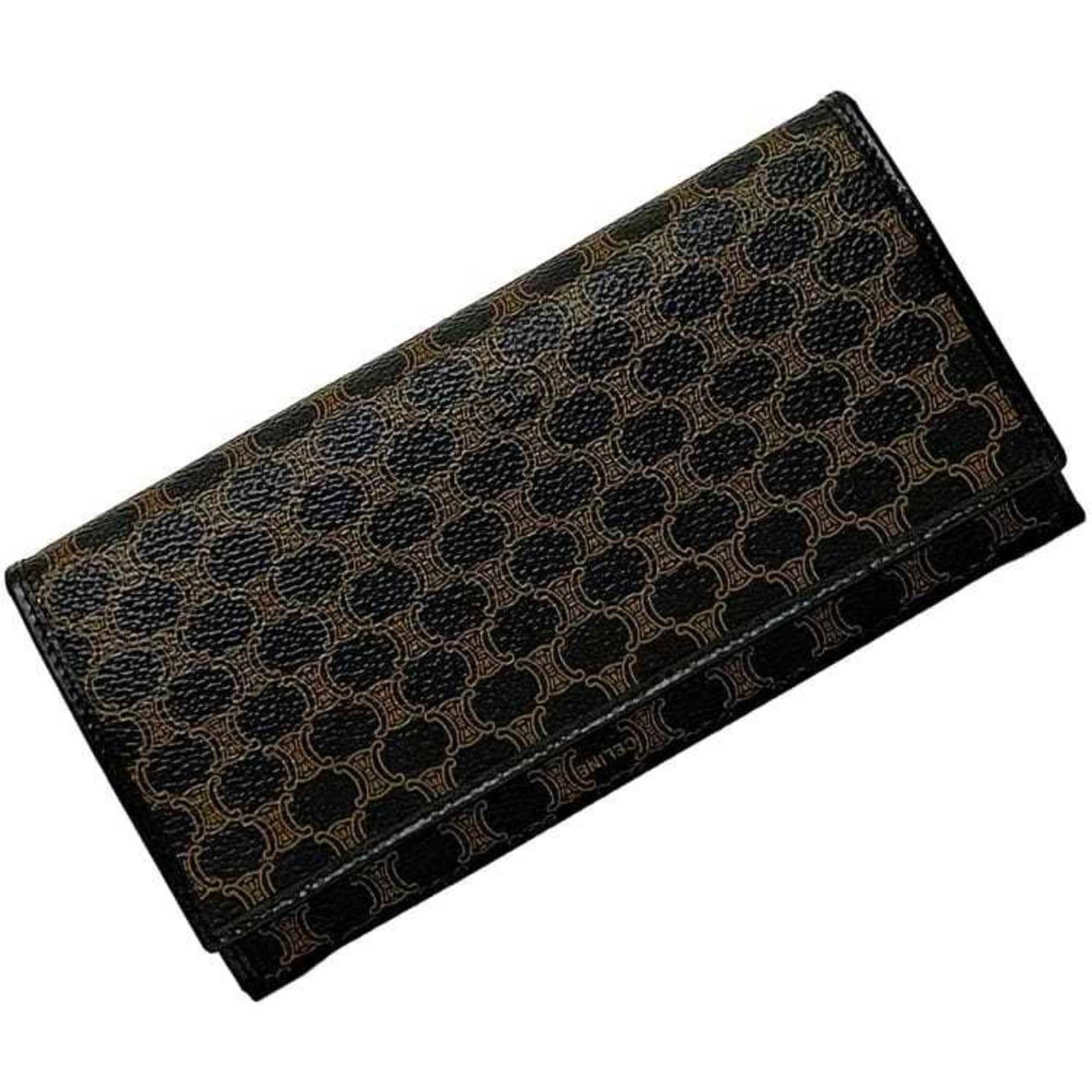 Pvc Leather Long Celine Wallet Bi Fold: Pvc Leather Long Celine Wallet Bi Fold PVC Leather Long Celine Wallet Bi Fold. Made from a combination of PVC and leather, this bi-fold wallet features a sleek black or brown design. The compact size