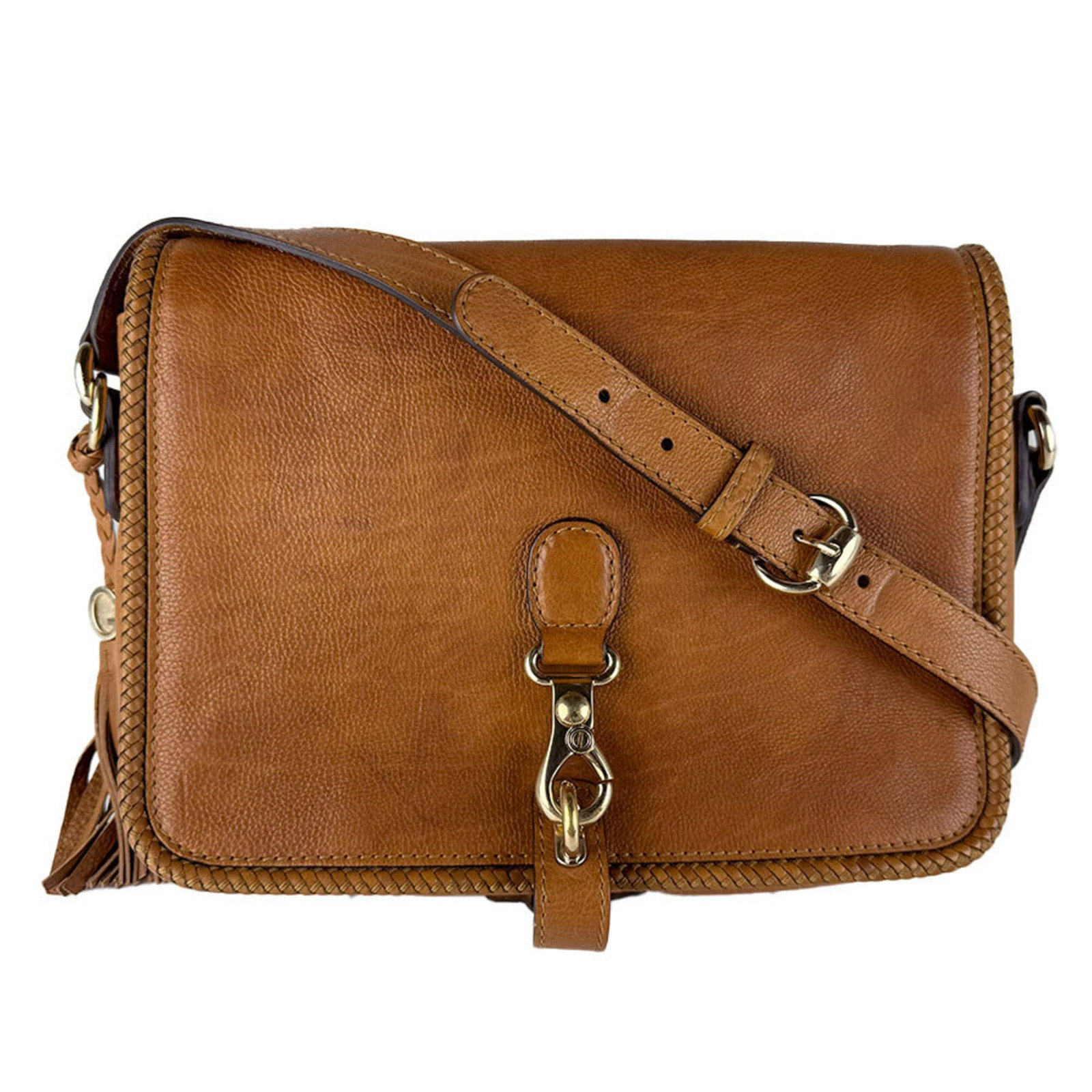 Shoulder Bag Leather: Shoulder Bag Leather Brown leather shoulder bag from Gucci, made in Italy with a size of 20cm x 28cm x 6cm. This classic design features high-quality leather construction and a timeless style. Item