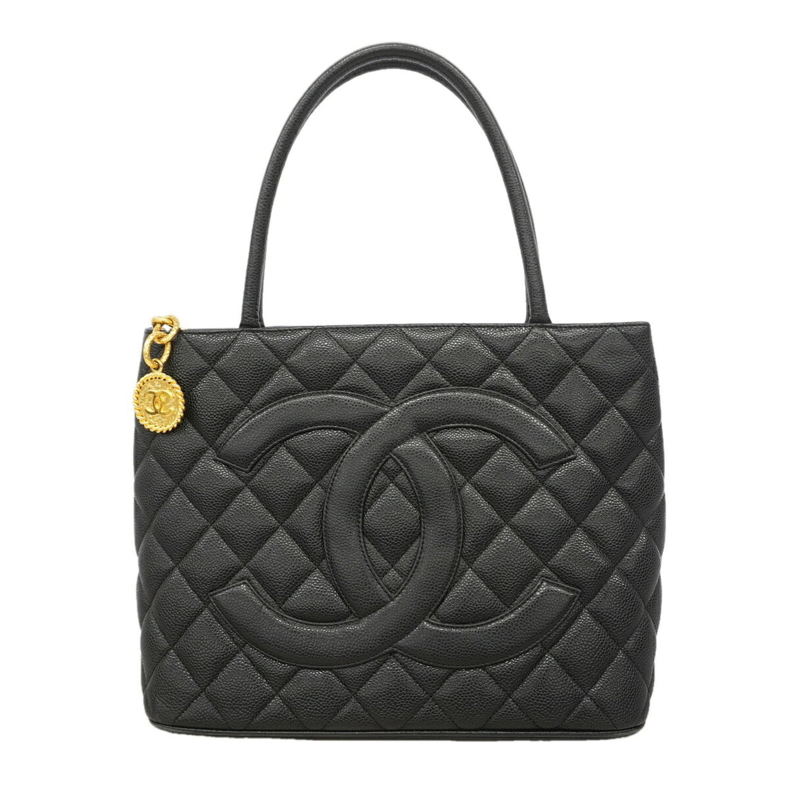 Calfskin Tote Bag Chanel: Calfskin Tote Bag Chanel Calfskin Tote Bag Chanel - A timeless and sophisticated accessory, this black tote bag features genuine grained calfskin material and gold hardware, exuding classic Chanel