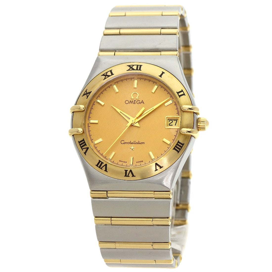 Omega Constellation Full Bar Watches 1210.10 Stainless Steel/ Ssxk18Yg: Omega Constellation Full Bar Watches 1210.10 Stainless Steel/ Ssxk18Yg Stainless steel and 18k yellow gold combine in this Omega Constellation Full Bar watch, featuring a 33.4mm case and gold bezel.