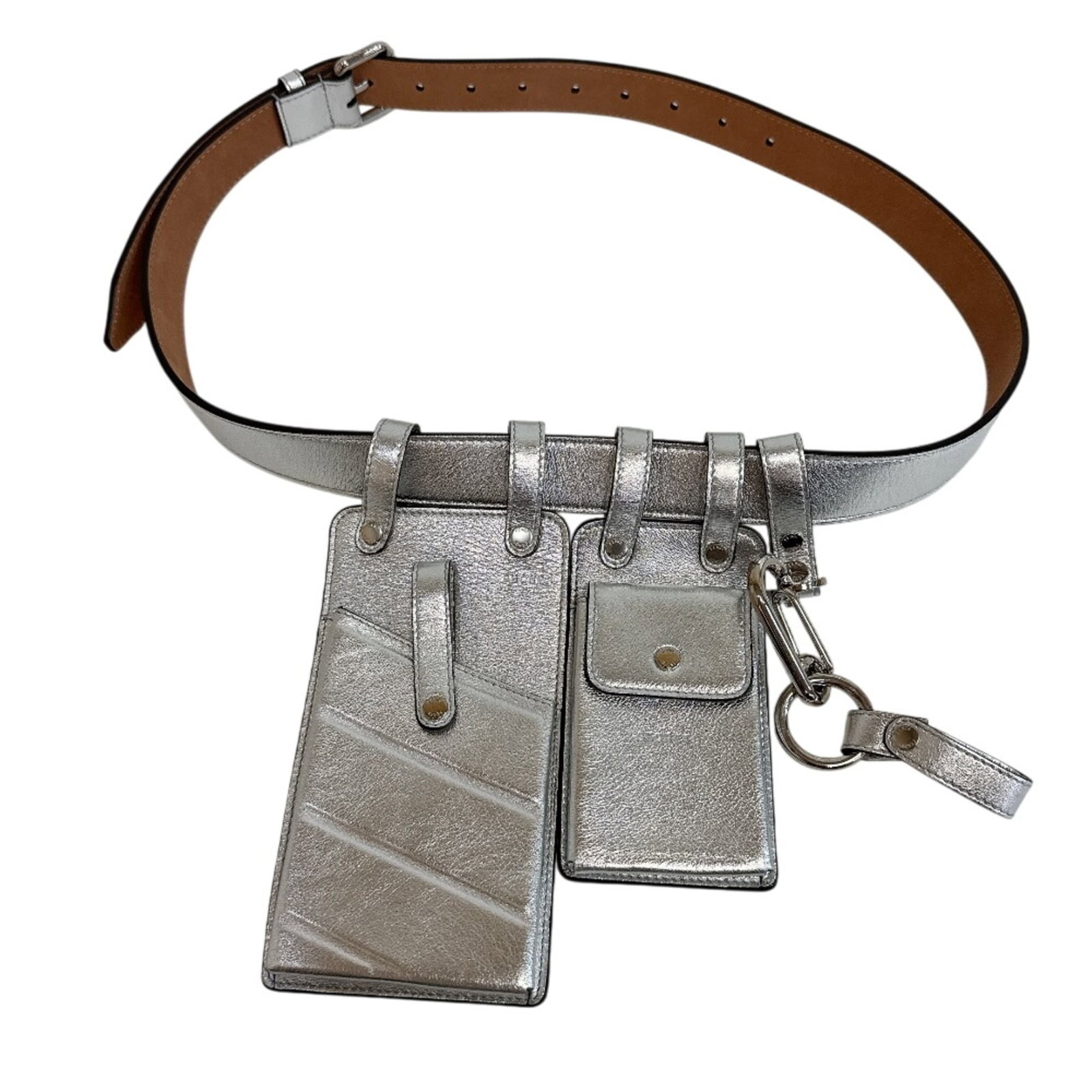 Fendi Fanny Pack Leather: Fendi Fanny Pack Leather Fendi Fanny Pack Leather is made from high-quality leather and features a silver color. The iconic Fendi brand is known for its luxurious designs, and this fanny pack is no ex