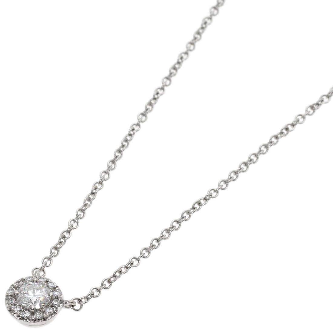 Diamond Necklace Sorest Tiffany&Co Platinum: Diamond Necklace Sorest Tiffany&Co Platinum Platinum Tiffany&Co necklace boasts a striking silver exterior and features a main stone of diamond, set against the luxurious backdrop of platinum. The nec