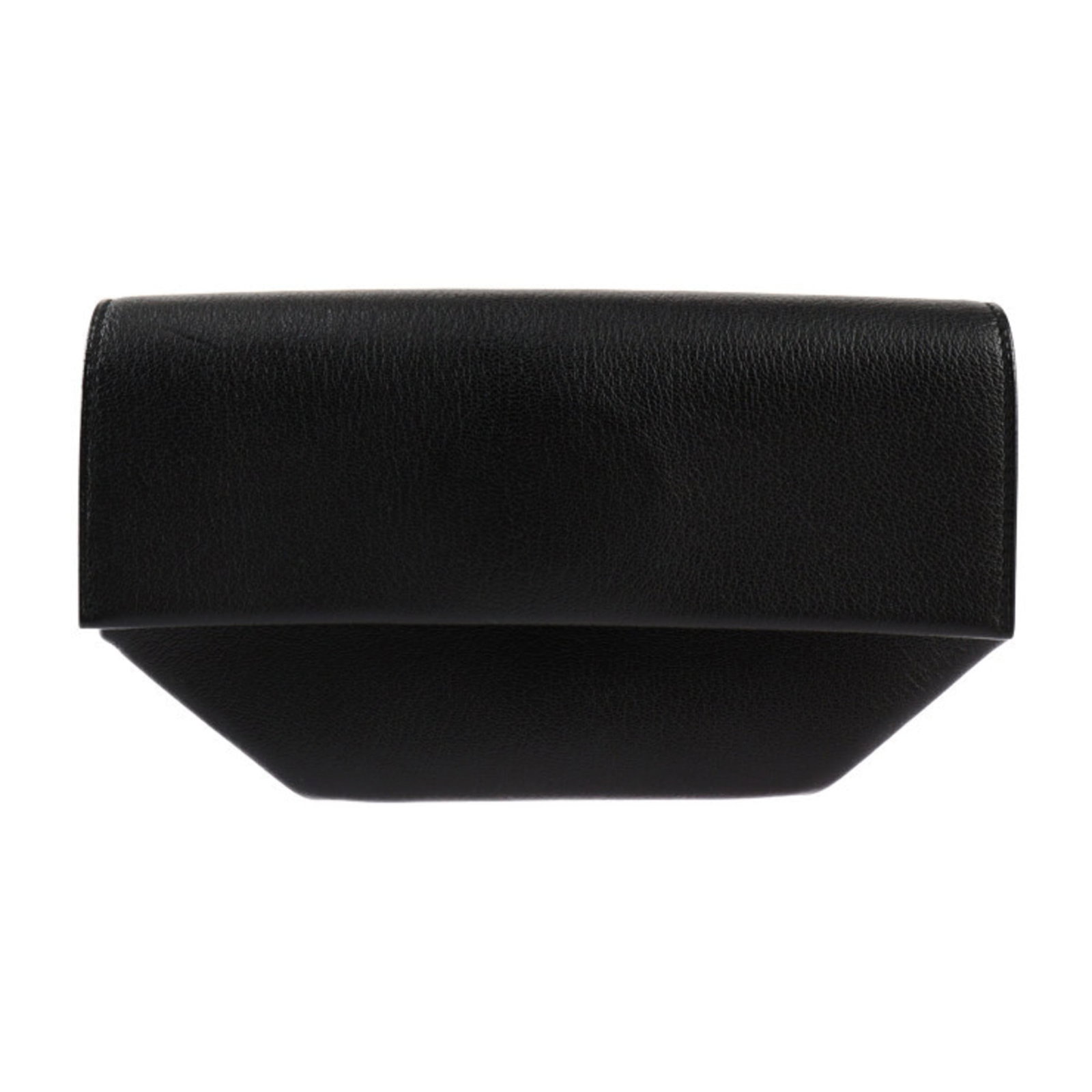 Chevre Leather Handbag Bag Hermes: Chevre Leather Handbag Bag Hermes Chevre leather is a distinctive and luxurious material used in this black clutch bag from Hermes. The bag's sleek design and understated elegance make it a