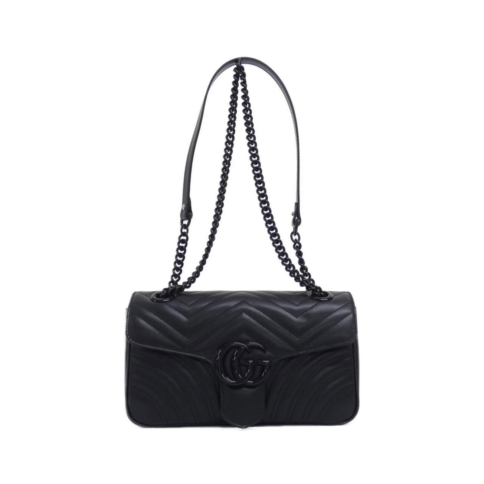Shoulder Bag Leather: Shoulder Bag Leather Black leather shoulder bag from Gucci, measuring 15cm x 26cm x 7cm. This stylish bag features a classic design with a sleek black leather exterior, perfect for everyday use. Its c