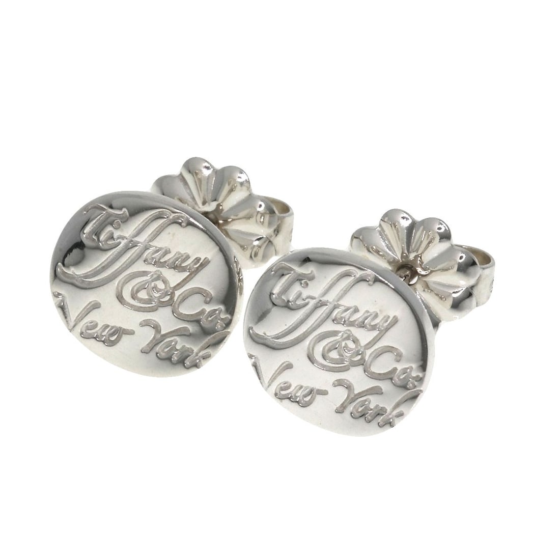 Tiffany Co Notes Silver Earring Round