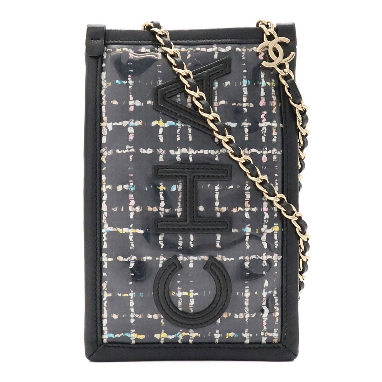 Tweed Leather Vinyl Chanel Bag Pochette Shoulder: Tweed Leather Vinyl Chanel Bag Pochette Shoulder Tweed Leather Vinyl Chanel Pochette Shoulder Bag is a unique and stylish accessory featuring a combination of tweed, leather, and vinyl materials.