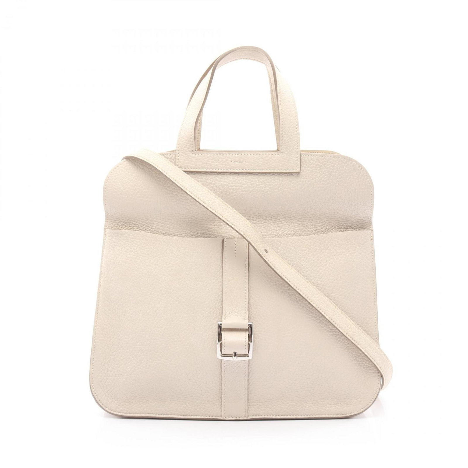 Clemence Leather Handbag Taurillon Hermes: Clemence Leather Handbag Taurillon Hermes Taurillon clemence leather handbag from Hermes, available in Alezan and Ivory colors, features a unique size of 28cm x 31cm x 9cm. This stylish handbag