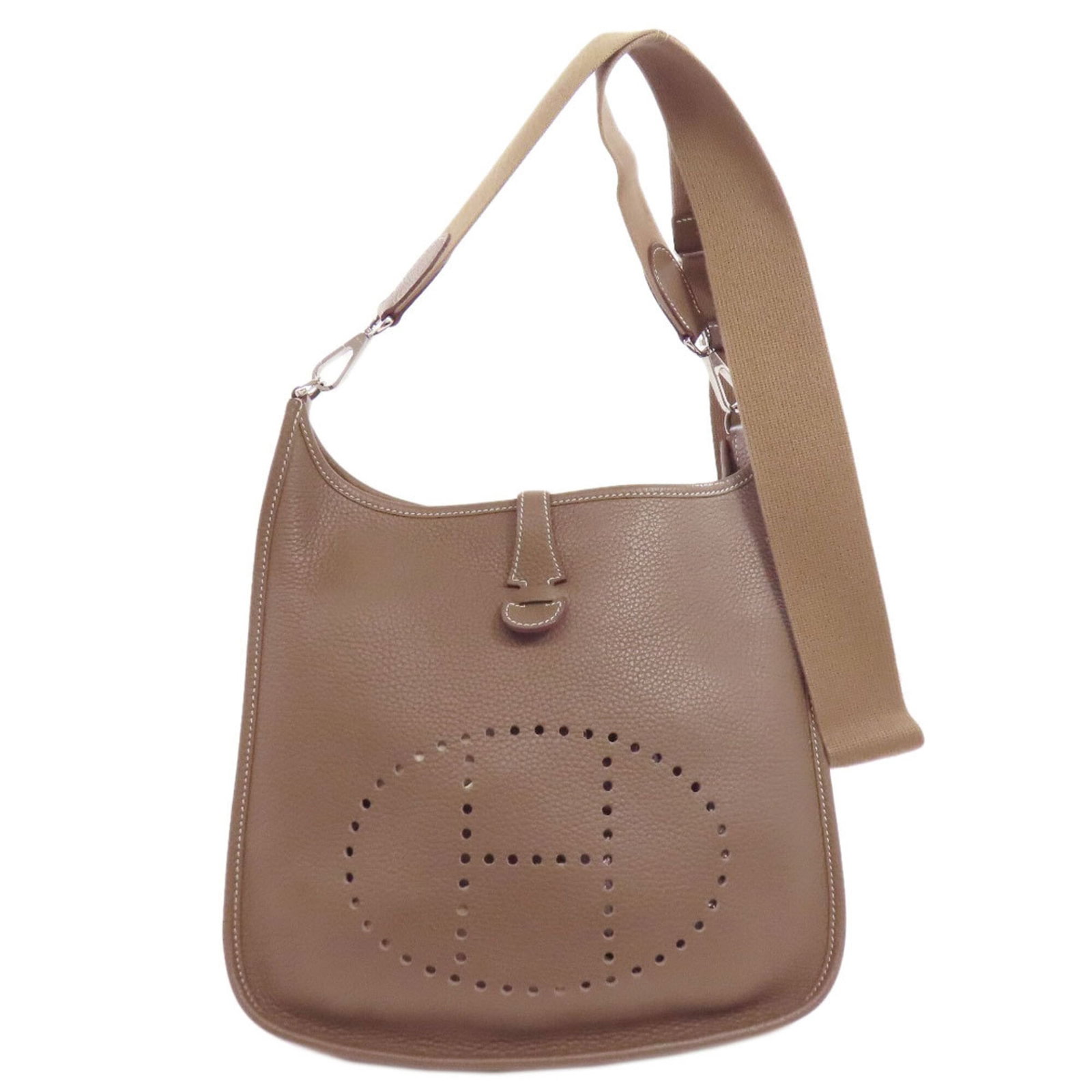 Hermes Shoulder Bag Taurillon Clemence Leather: Hermes Shoulder Bag Taurillon Clemence Leather Taurillon Clemence leather is a signature material for Herm?s, known for its exceptional durability and rich, earthy tone. This shoulder bag features a