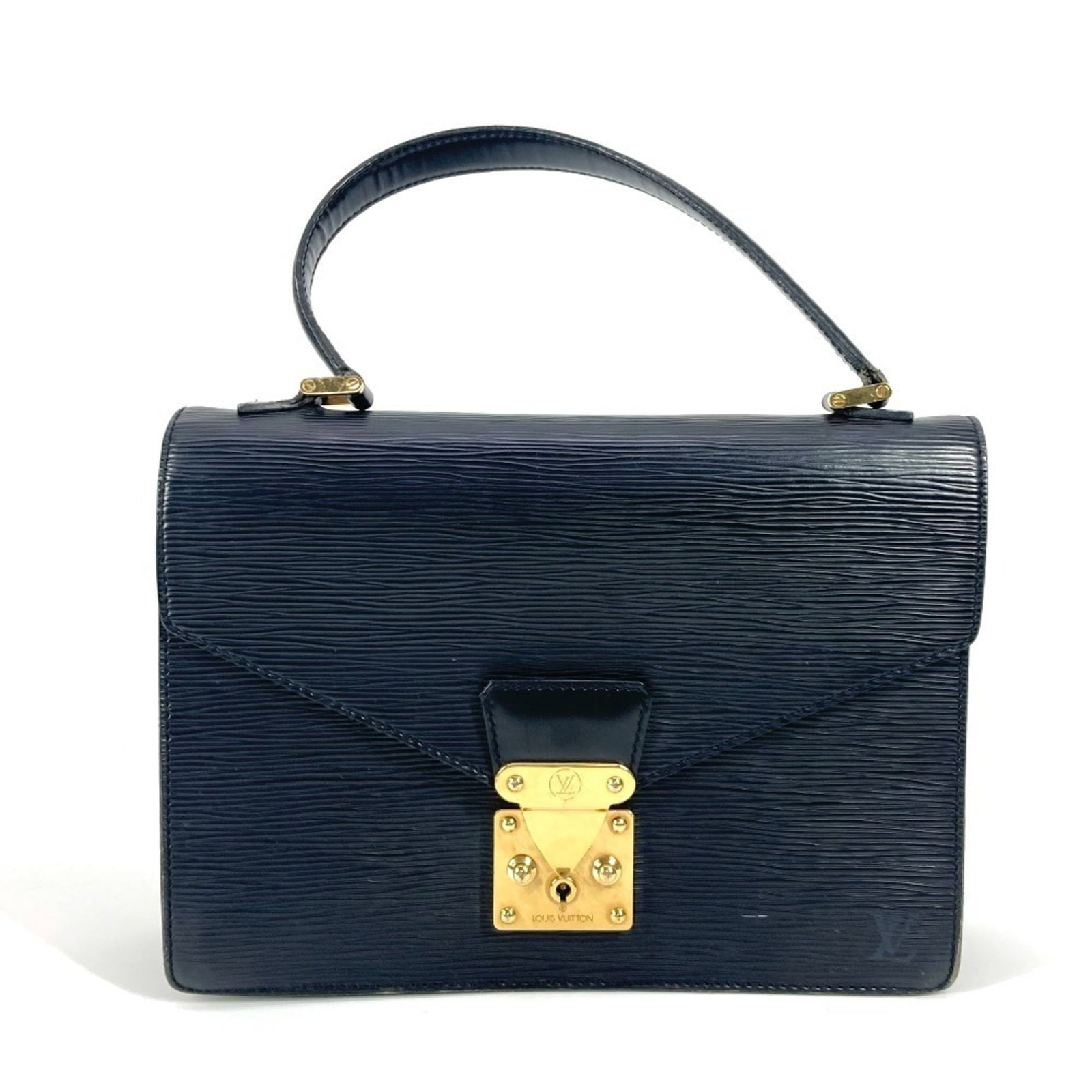 Epi Leather Louis Vuitton Handbag: Epi Leather Louis Vuitton Handbag Epi leather Louis Vuitton Handbag in Black, Noir, measuring 18.5cm x 27cm x 10.5cm. This Epi leather handbag features a classic design with a timeless black color.