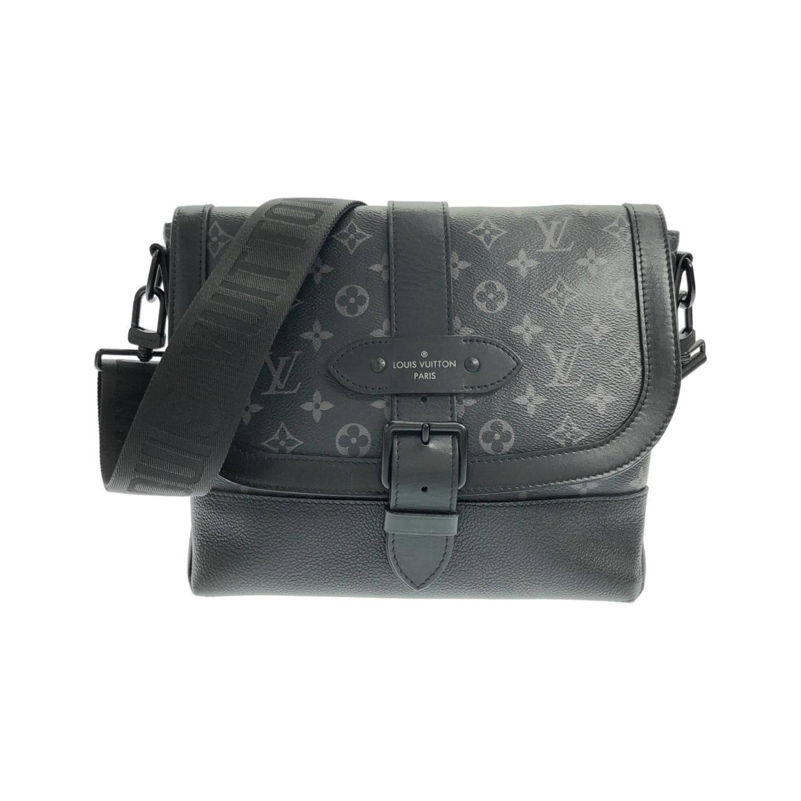 Canvas Coated Louis Vuitton Bag Shoulder: Canvas Coated Louis Vuitton Bag Shoulder Canvas Coated Louis Vuitton Bag Shoulder - 24cm x 32cm x 10cm. This black coated canvas shoulder bag features a classic design with a timeless silhouette.