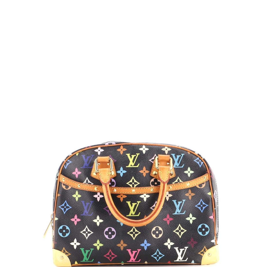 Multicolor Louis Vuitton Trouville Monogram Handbag: Multicolor Louis Vuitton Trouville Monogram Handbag Black canvas-coated Louis Vuitton Trouville Monogram Multicolor handbag with a classic satchel style, featuring a signature monogram pattern in