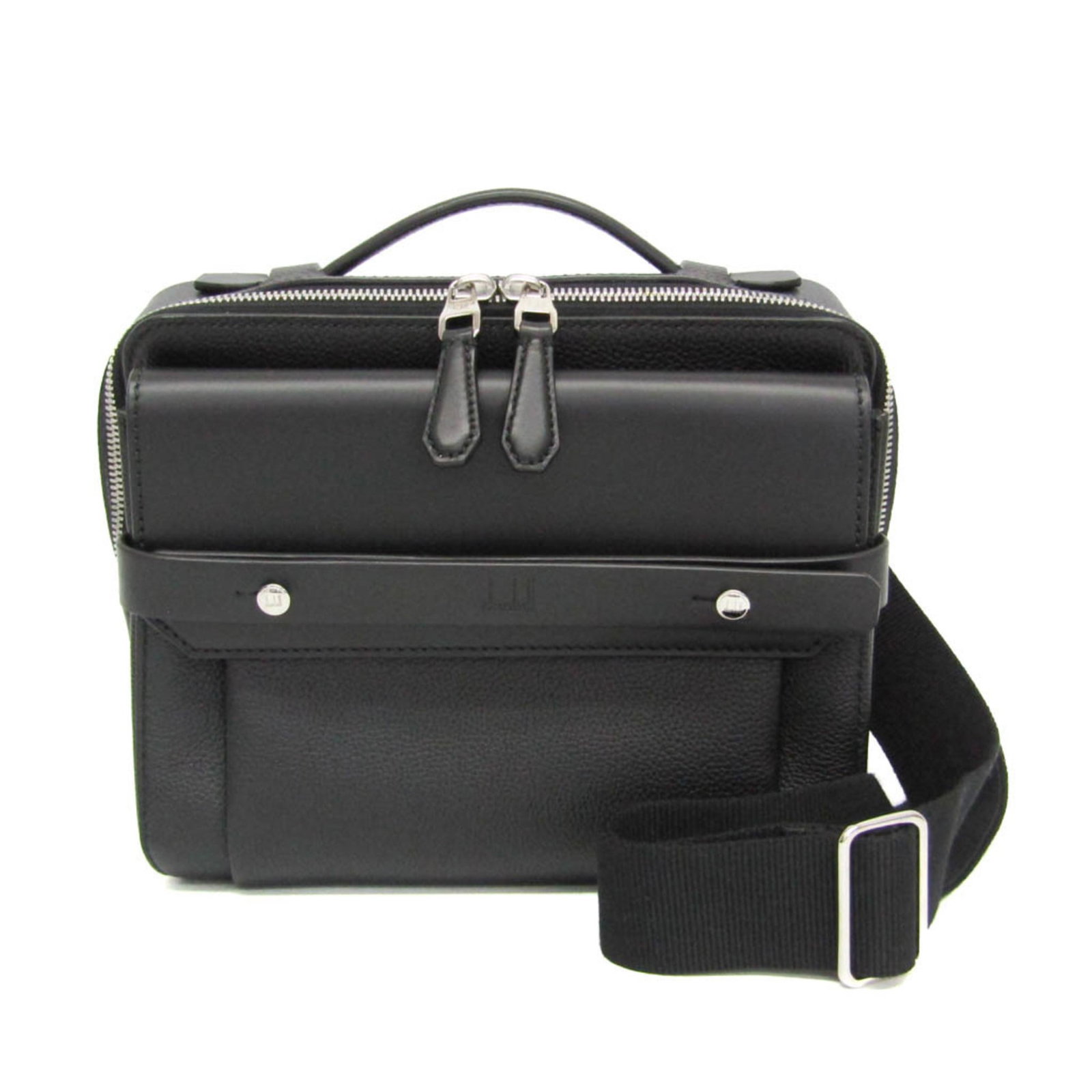 Handbag Leather Shoulder Bag Dunhill: Handbag Leather Shoulder Bag Dunhill The Dunhill Harness 1893 Top Handle Bag is a sleek and sophisticated leather shoulder bag, crafted from high-quality Italian leather in a classic black finish.