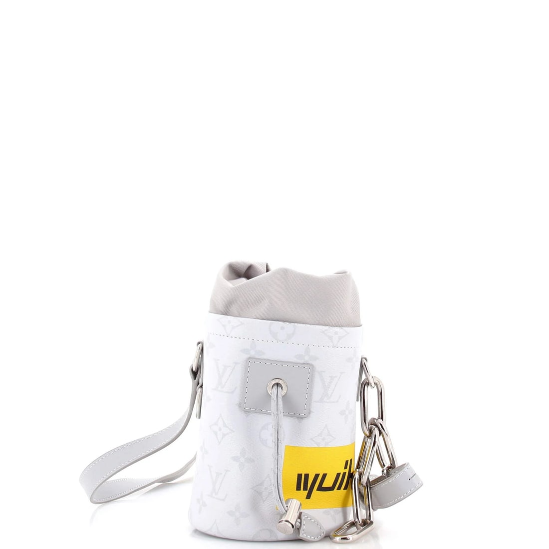 Nano Bag Logo Story Limited Edition Louis Vuitton Chalk Monogram: Nano Bag Logo Story Limited Edition Louis Vuitton Chalk Monogram The Louis Vuitton Chalk Nano Bag Logo Story Limited Edition is a unique and stylish accessory, featuring a gray canvas exterior with a