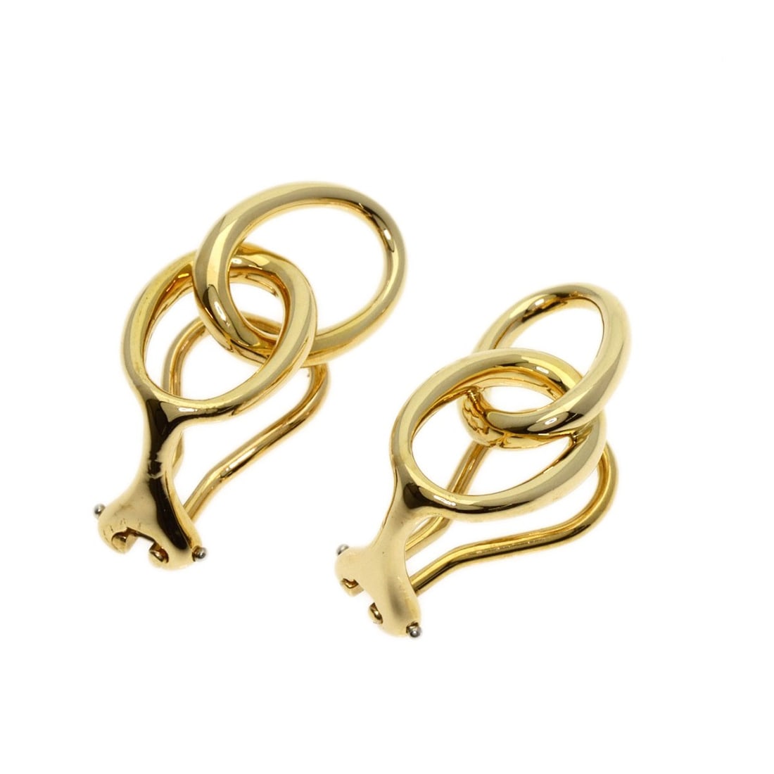 Double Loop Earring K18 Yellow Gold Tiffany: Double Loop Earring K18 Yellow Gold Tiffany K18 Yellow Gold Tiffany Double Loop Earring boasts a sleek design with a double loop earring style, crafted from high-quality K18 Yellow Gold. This elegant