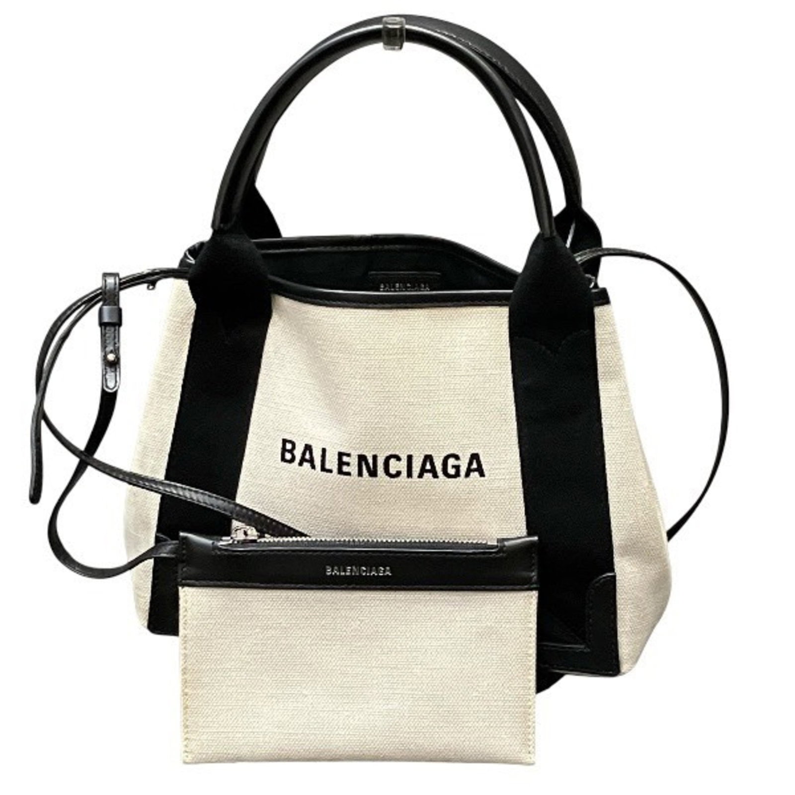 Shoulder Bag By Balenciaga: Shoulder Bag By Balenciaga Black and White Balenciaga Shoulder Bag, 19cm x 24cm x 7cm, 32cm handle, 109cm - 114cm strap, perfect for everyday use. This stylish shoulder bag features a sleek design