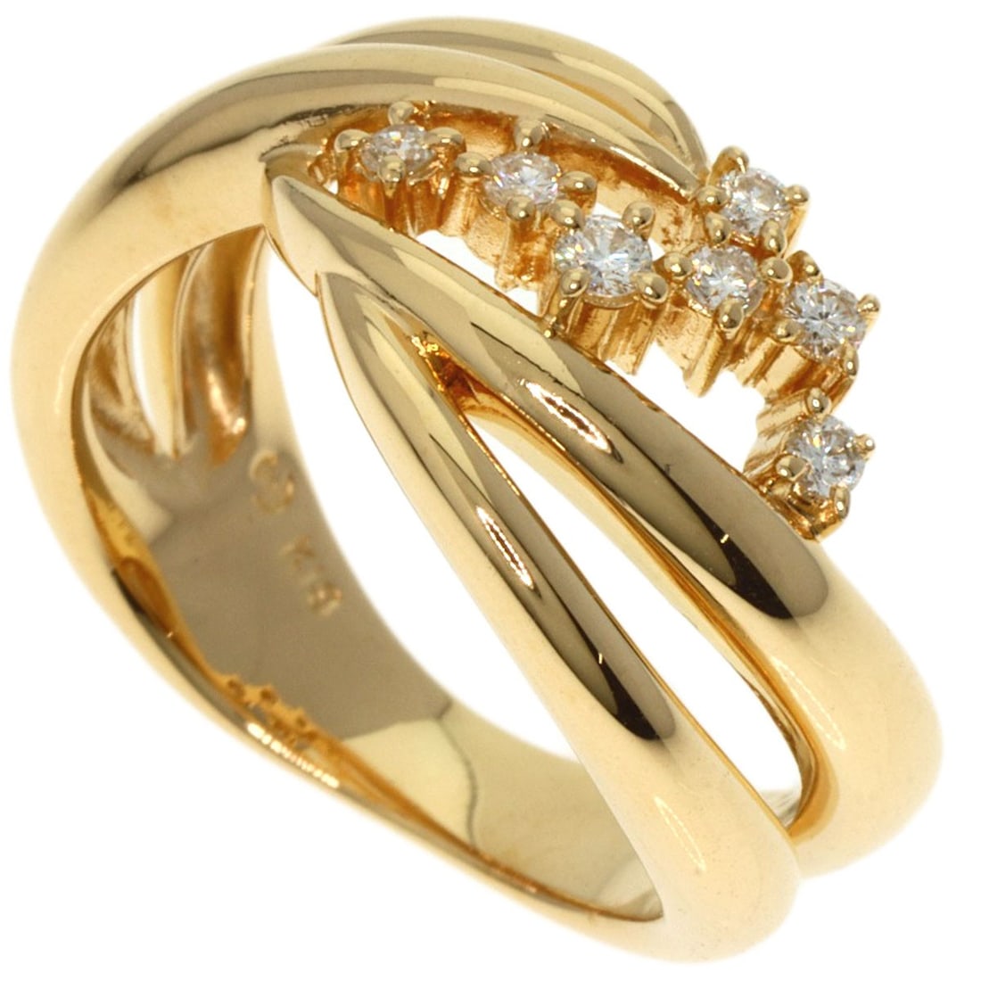 K18 Yellow Gold Diamond Ring Tasaki: K18 Yellow Gold Diamond Ring Tasaki K18 Yellow Gold Diamond Ring Tasaki boasts a striking D diamond with a total carat weight of 0.12ct, set in 5(US) K18 yellow gold. The ring's gold metal purity is K