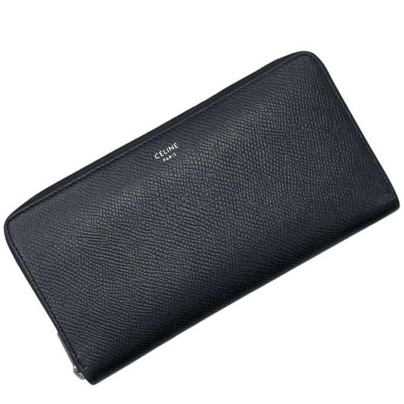 Celine Long Wallet (Bi-Fold) Leather: Celine Long Wallet (Bi-Fold) Leather The Celine Long Wallet is a sleek bi-fold leather wallet with a classic design. Measuring 10cm x 19cm x 2cm, it features a sturdy black leather construction. Its